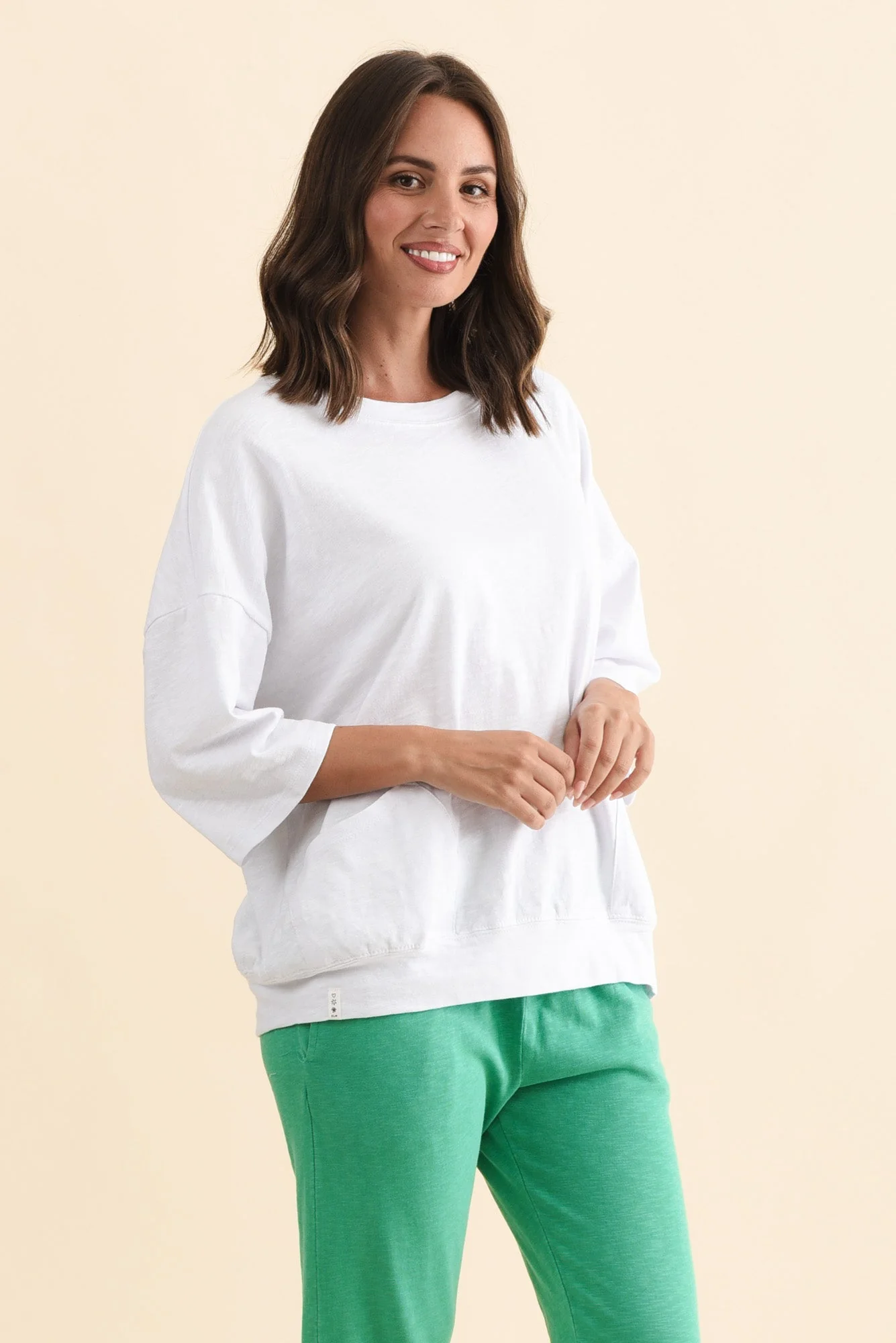 Mazie White Cotton Sweat - Image 4