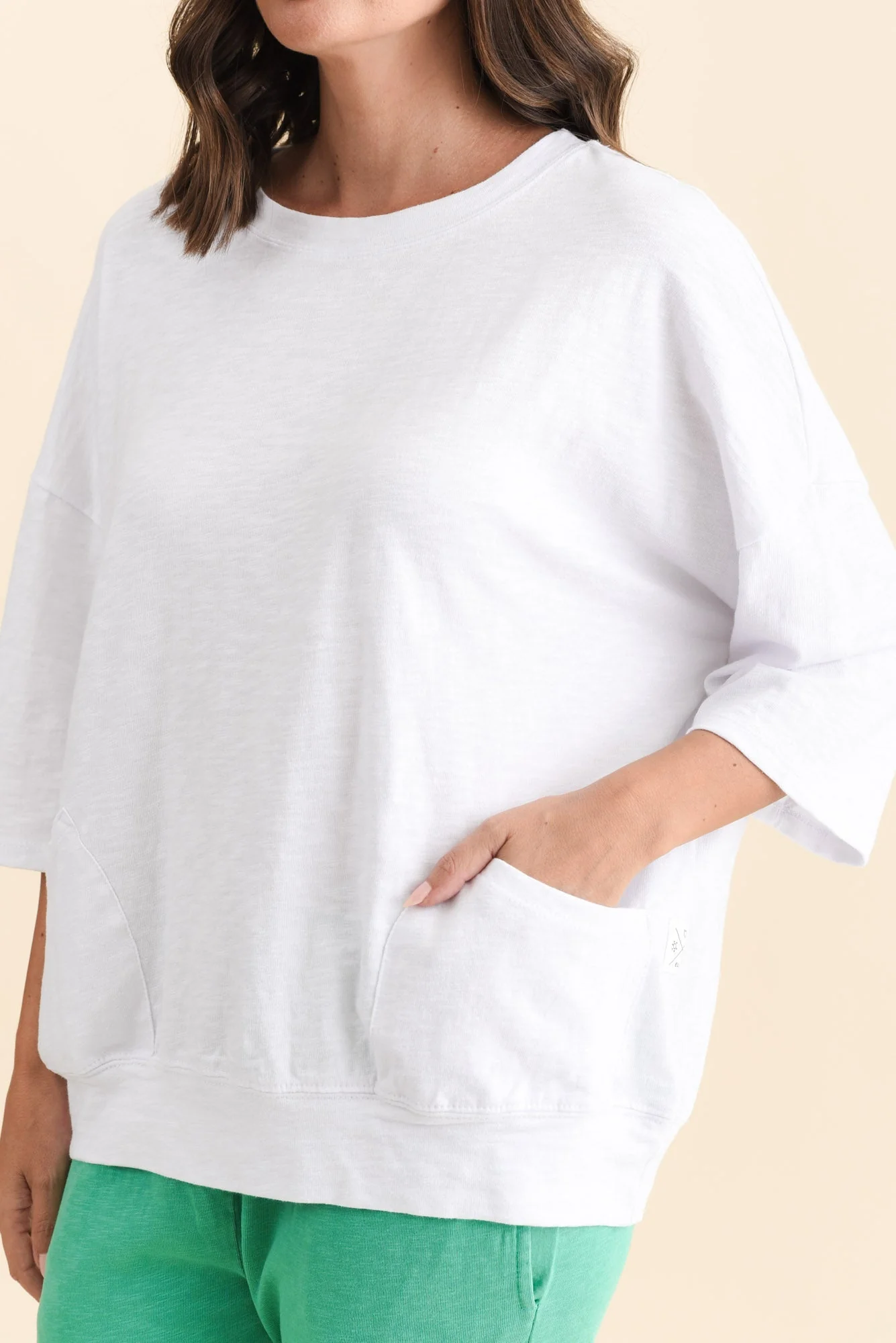 Mazie White Cotton Sweat - Image 6