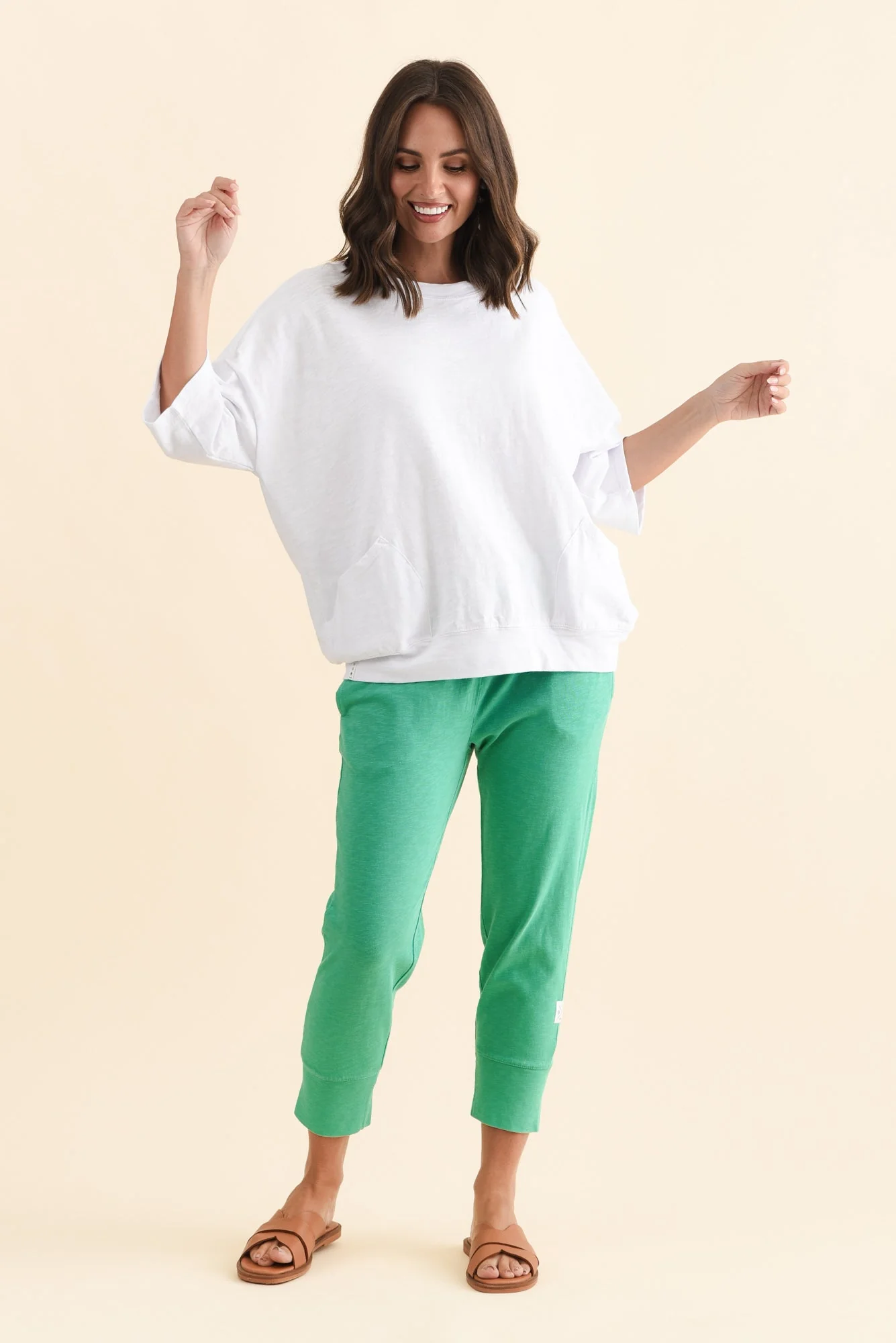Mazie White Cotton Sweat - Image 7