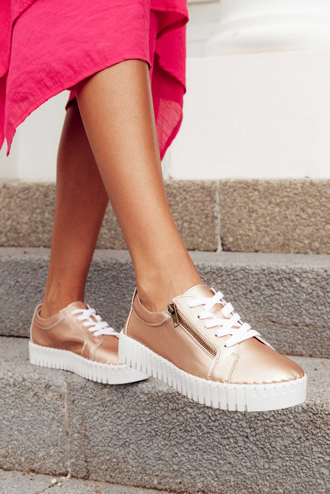 Medusa Rose Gold Platform Sneaker - Image 2