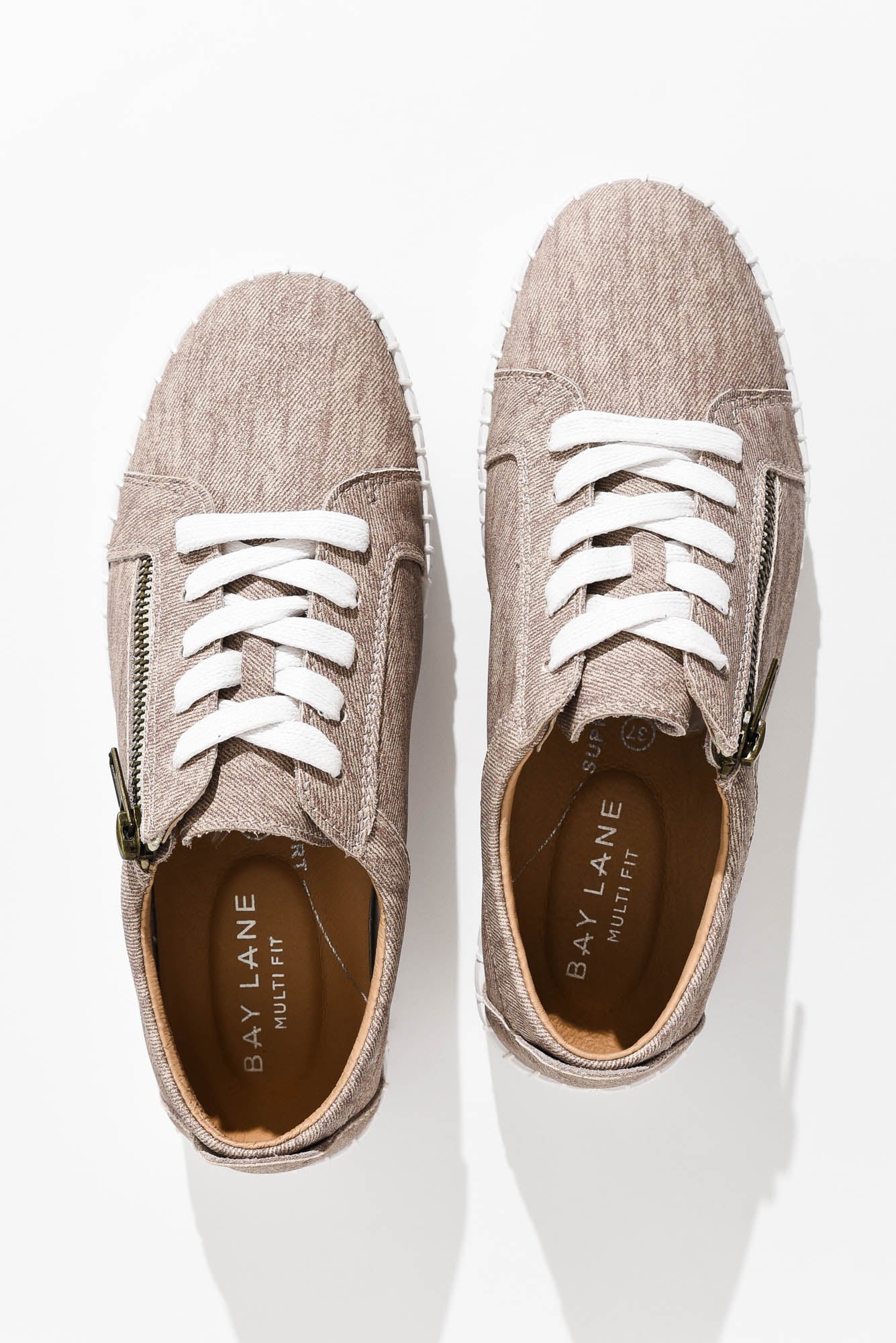 Medusa Taupe Twill Platform Sneaker - Image 3