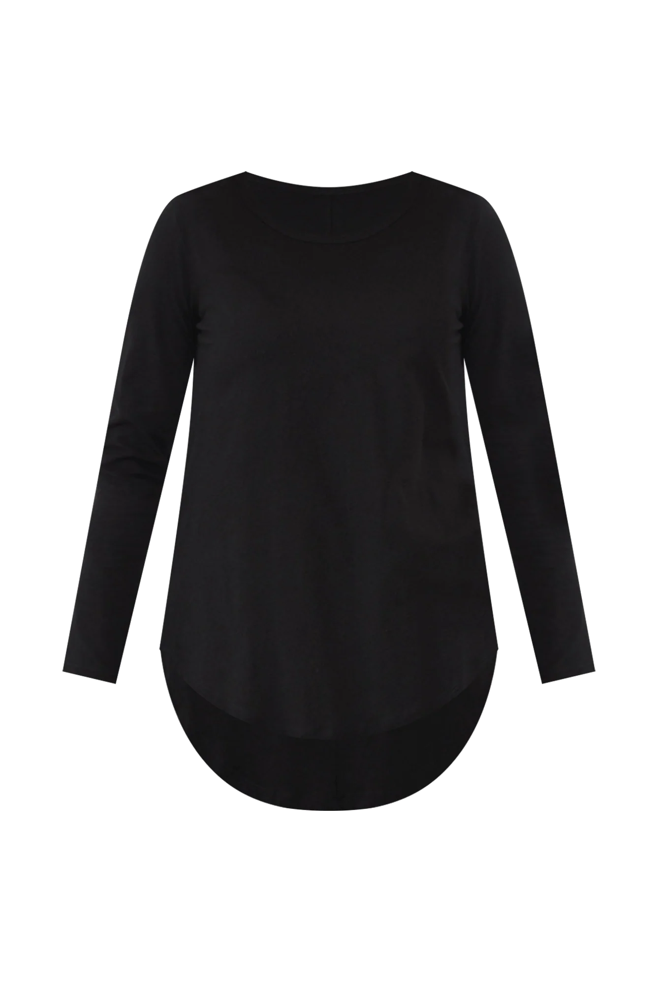 Megan Black Cotton Long Sleeve Top - Image 6
