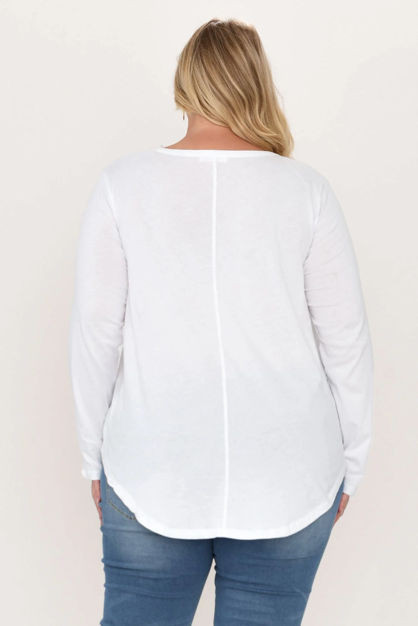 Megan White Cotton Long Sleeve Top - Image 10