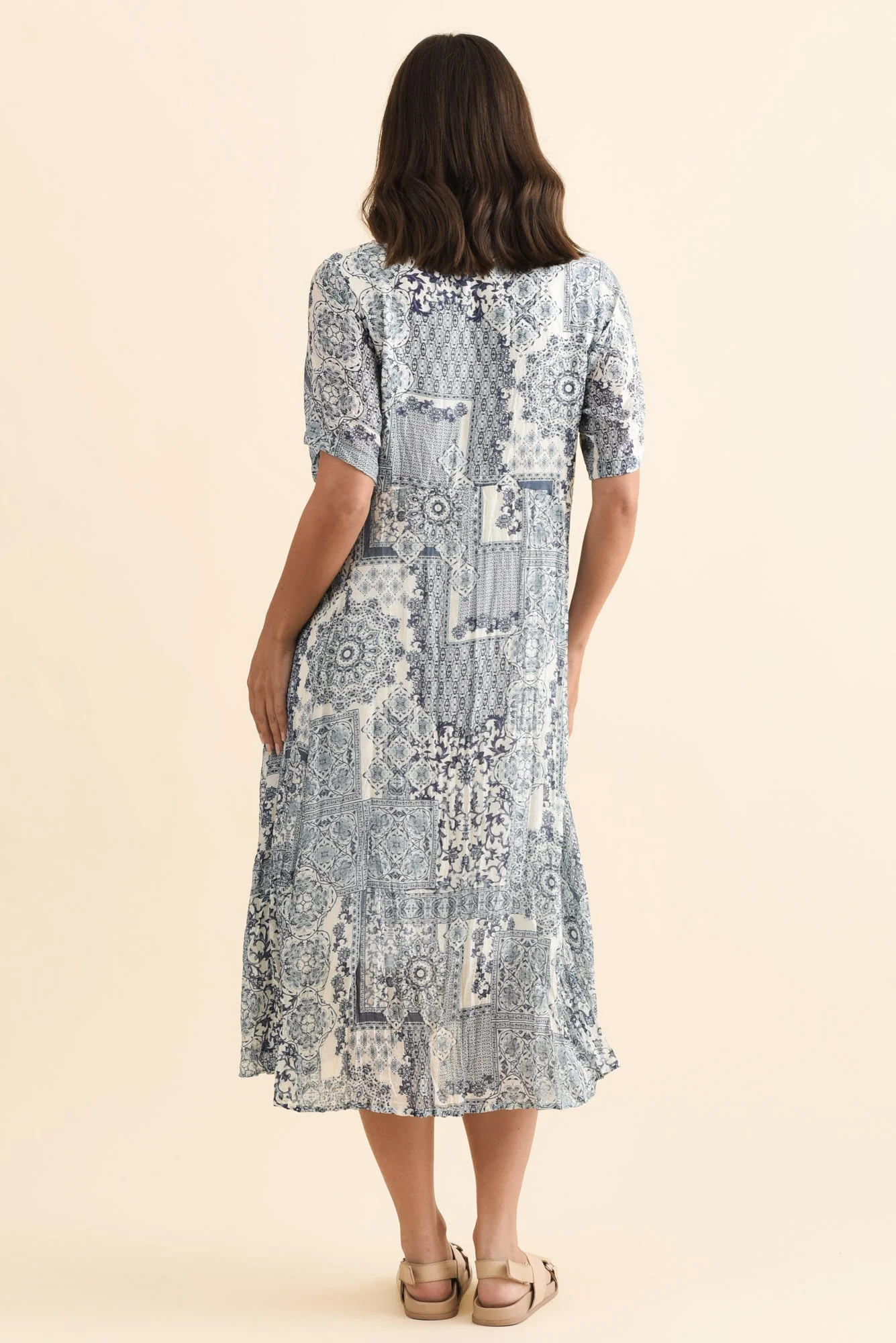 Meka Navy Mosaic Pocket Dress - Image 4