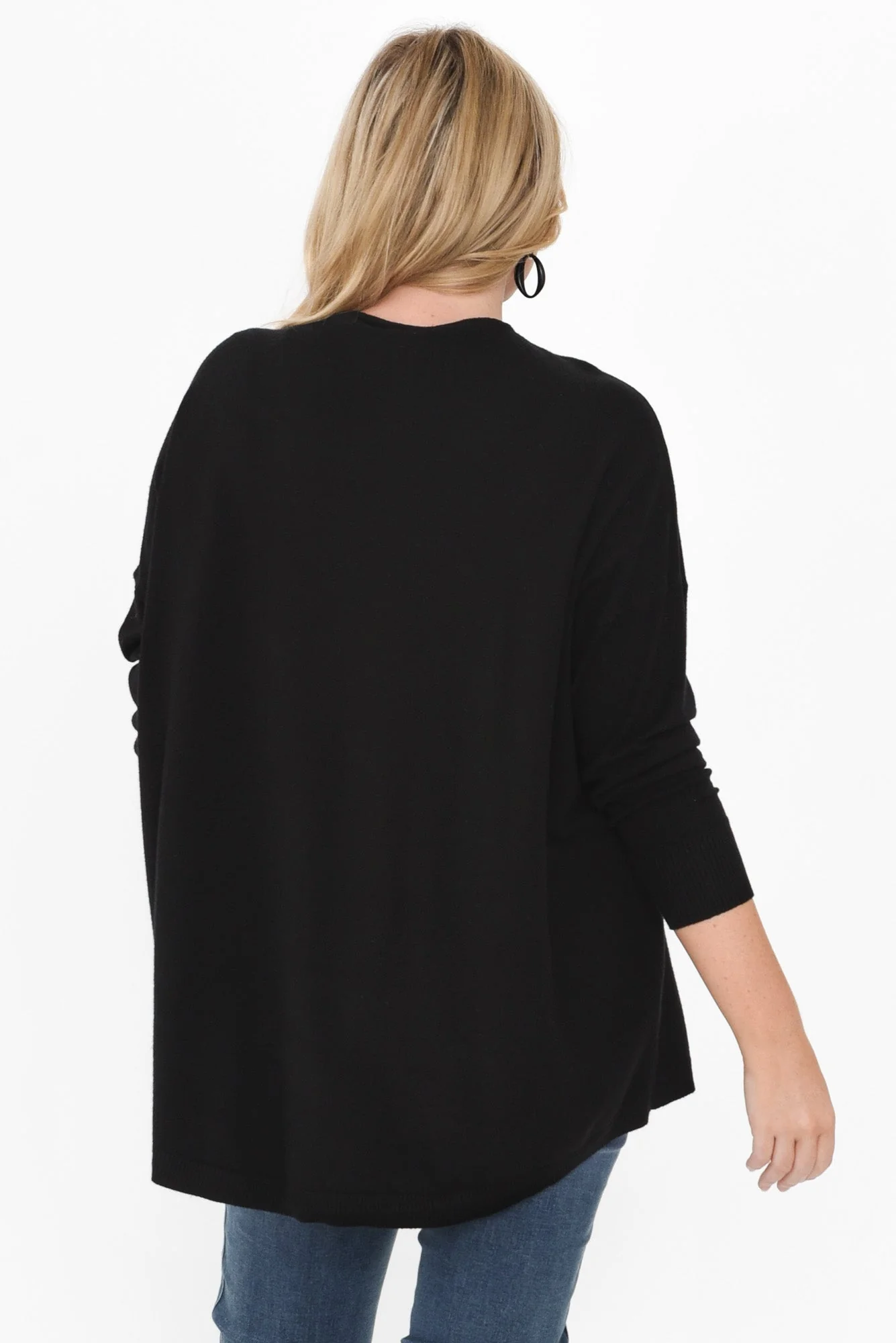 Meryl Black Wool Blend Drape Jumper - Image 10