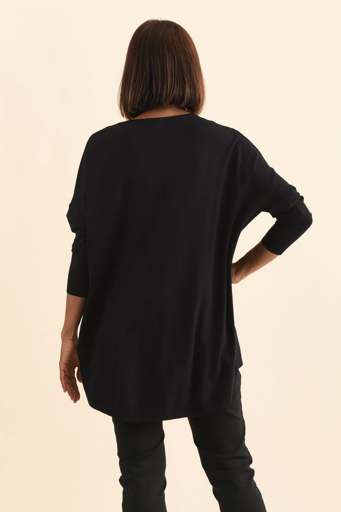 Meryl Black Wool Blend Drape Jumper - Image 4
