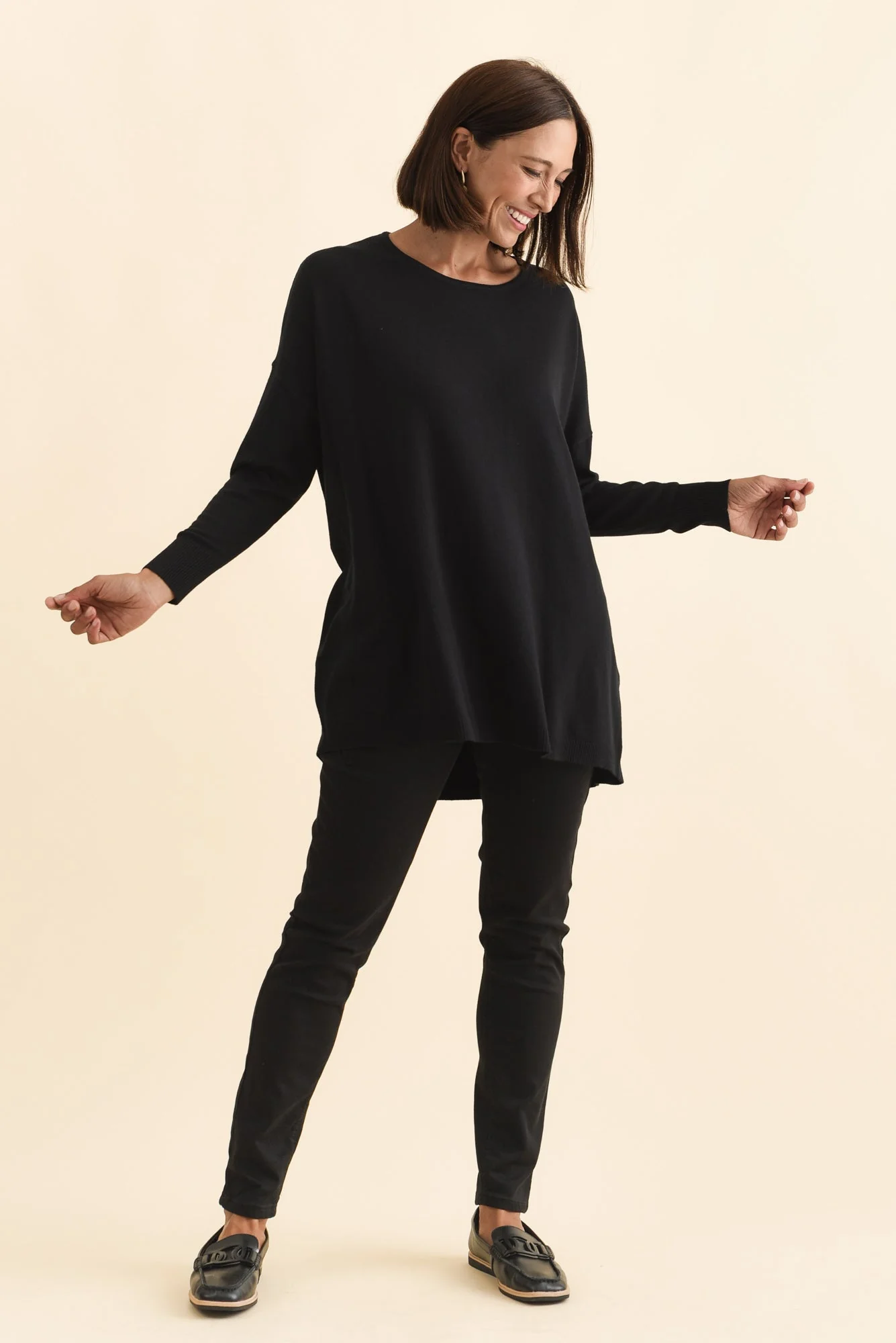 Meryl Black Wool Blend Drape Jumper - Image 6