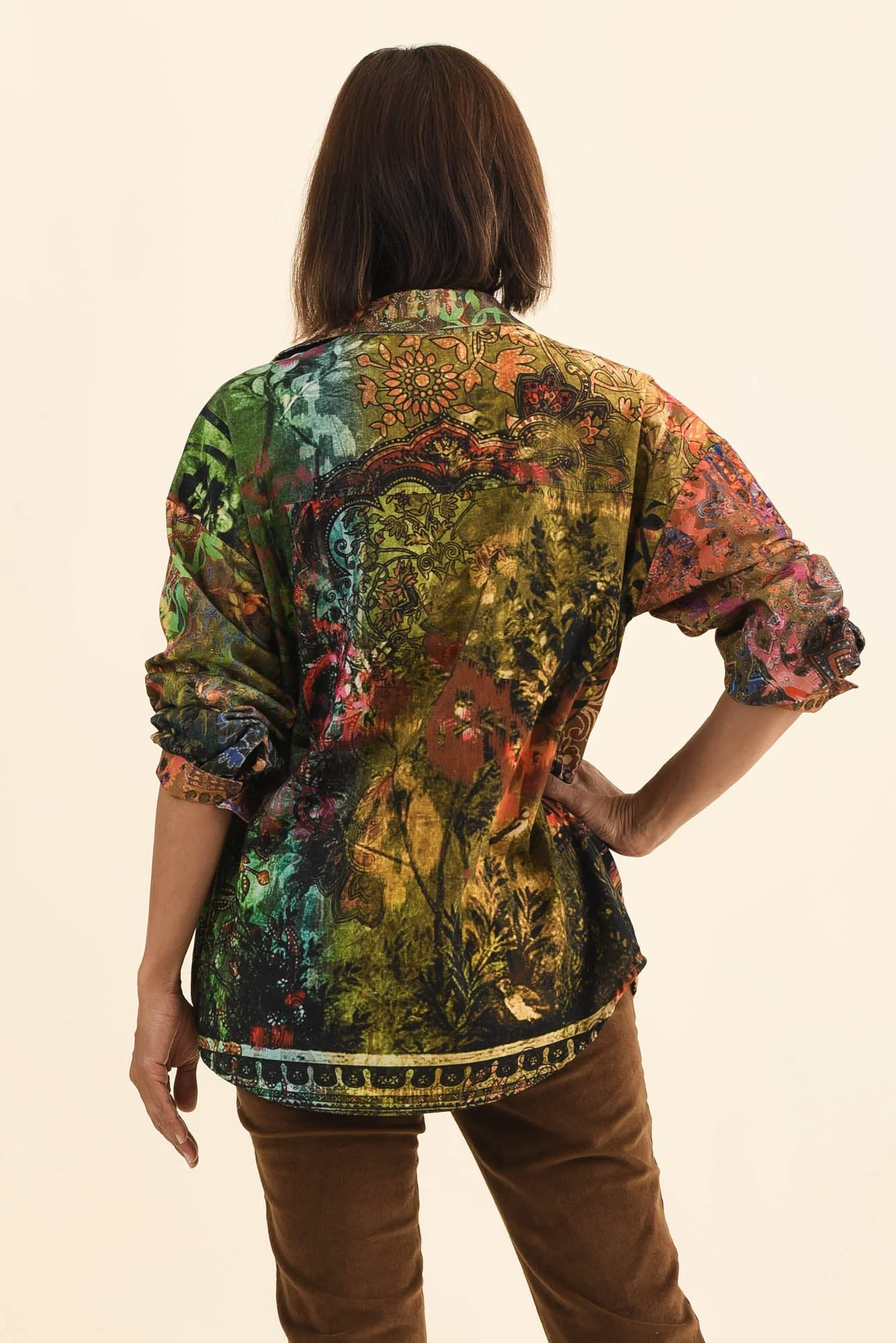 Meyer Green Abstract Cotton Shirt - Image 5
