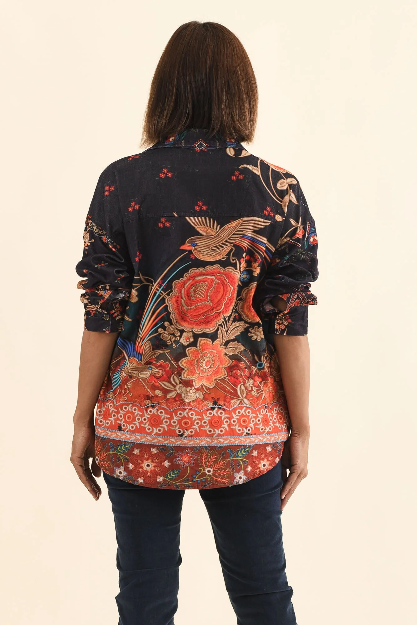 Meyer Navy Botanical Cotton Shirt - Image 4