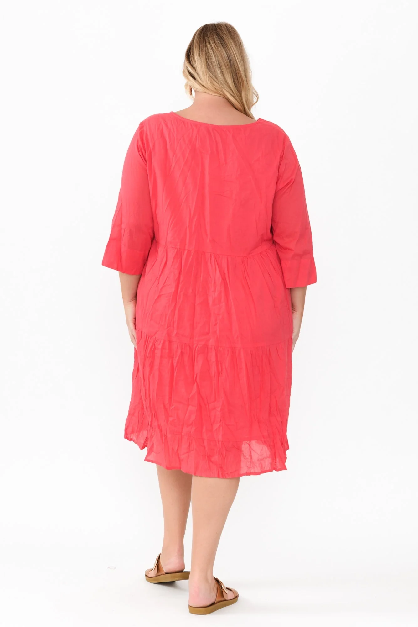 Milana Cherry Crinkle Cotton Dress - Image 10