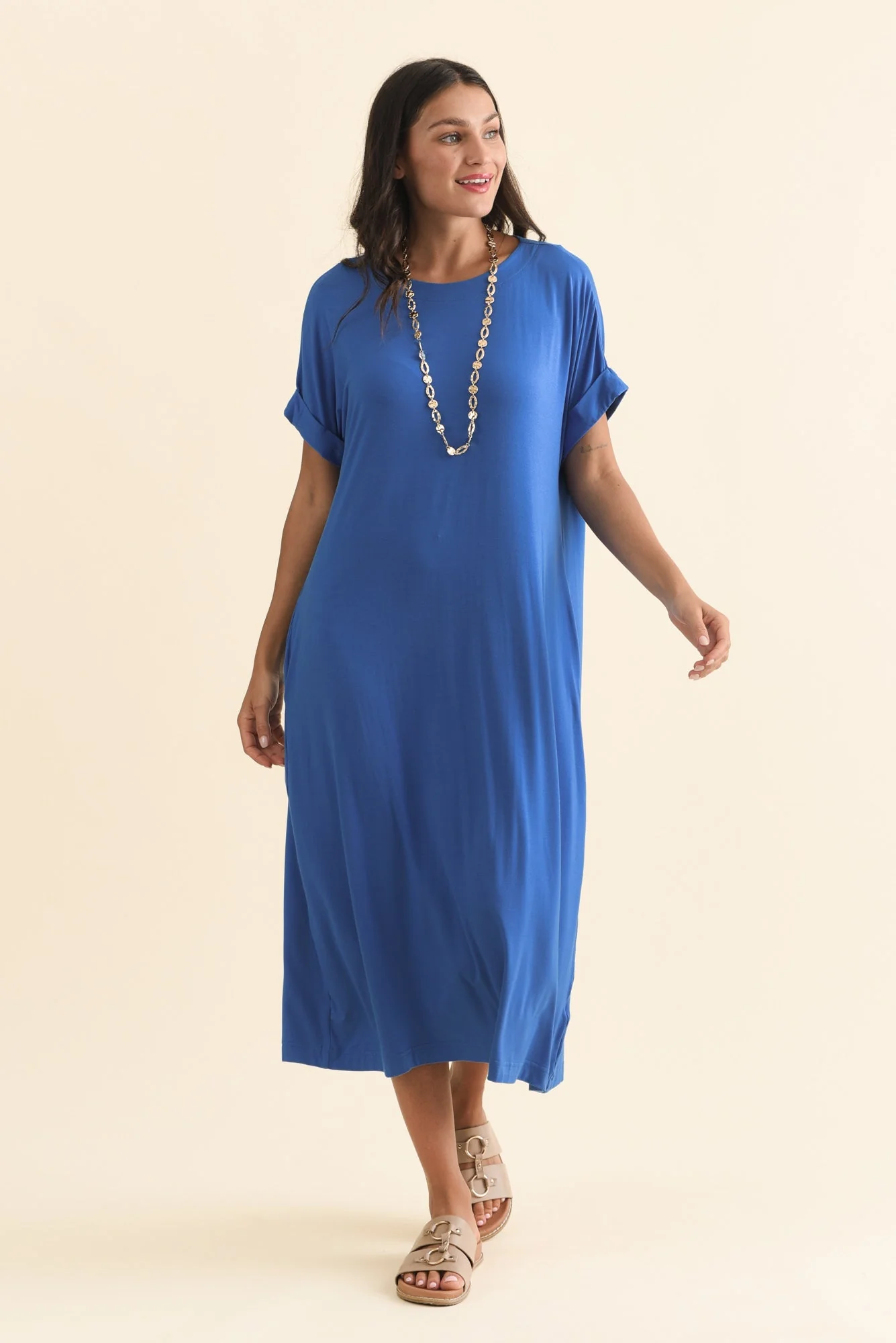 Monica Blue Bamboo Dress - Image 2