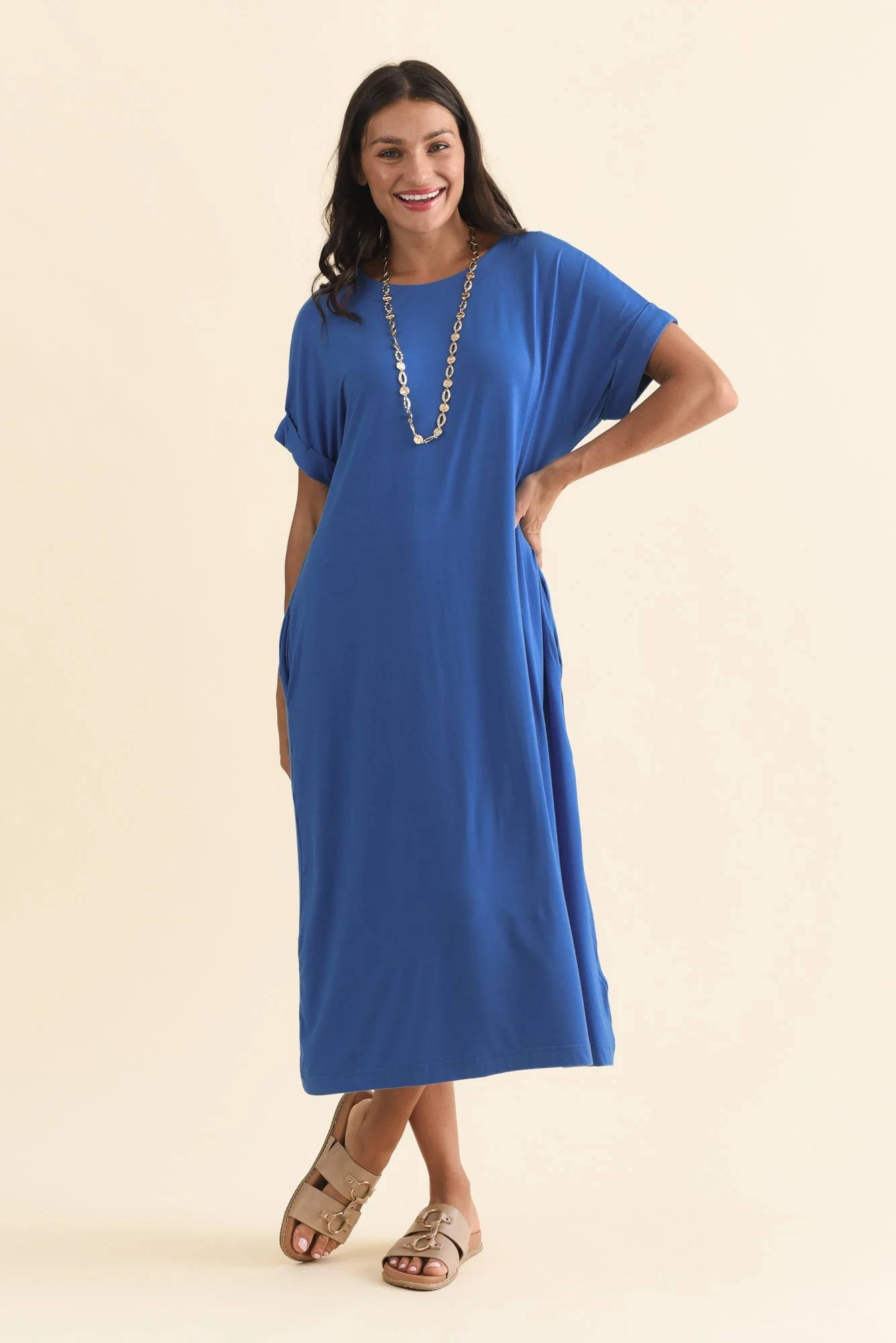 Monica Blue Bamboo Dress - Image 7