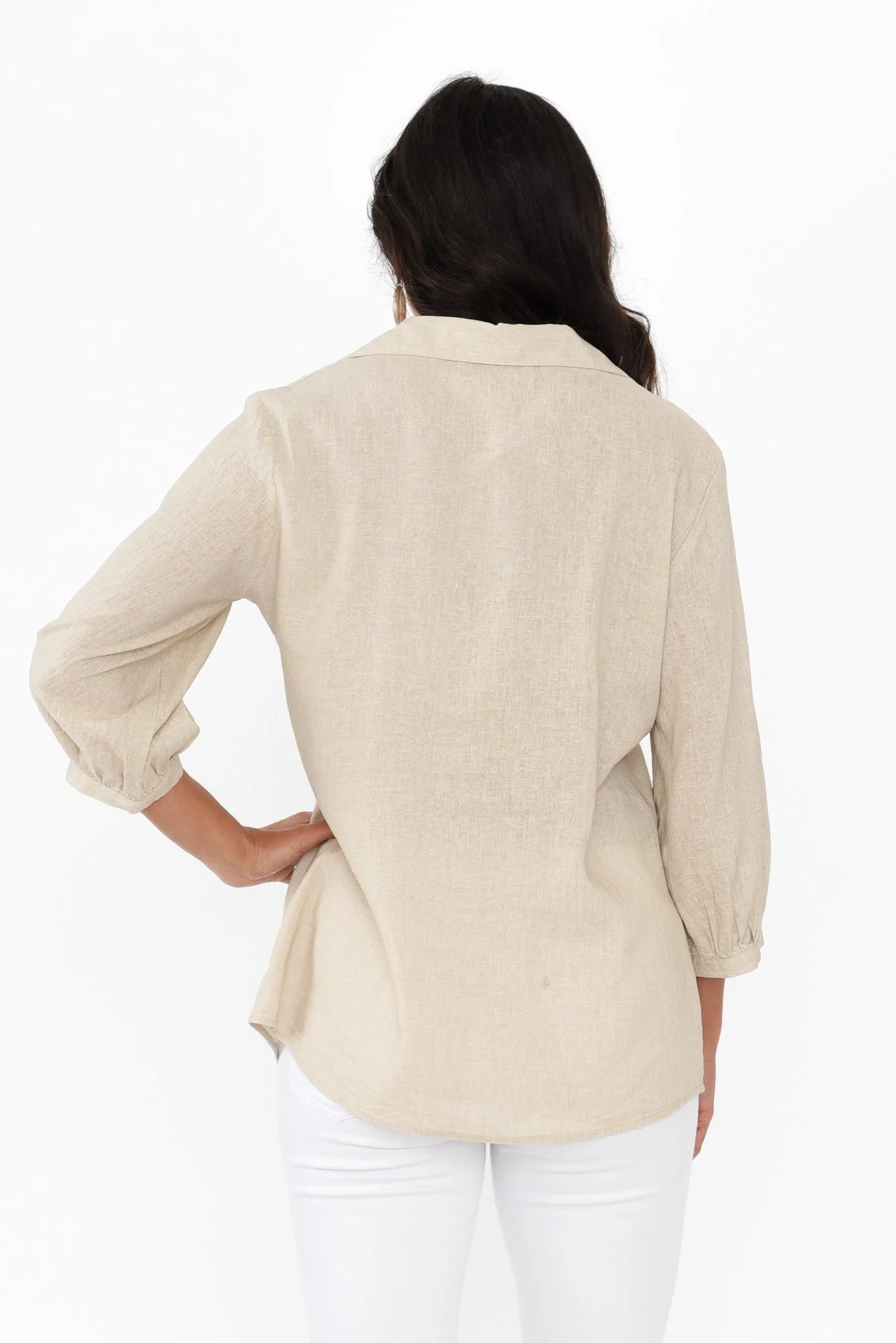 Monica Natural Floral Embroidered Shirt - Image 4