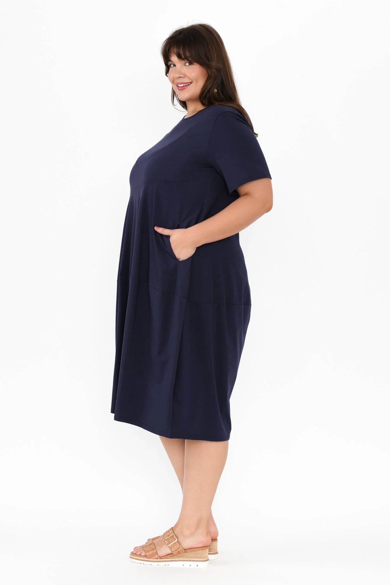 Morgan Indigo Diagonal Seam Dress - Image 10