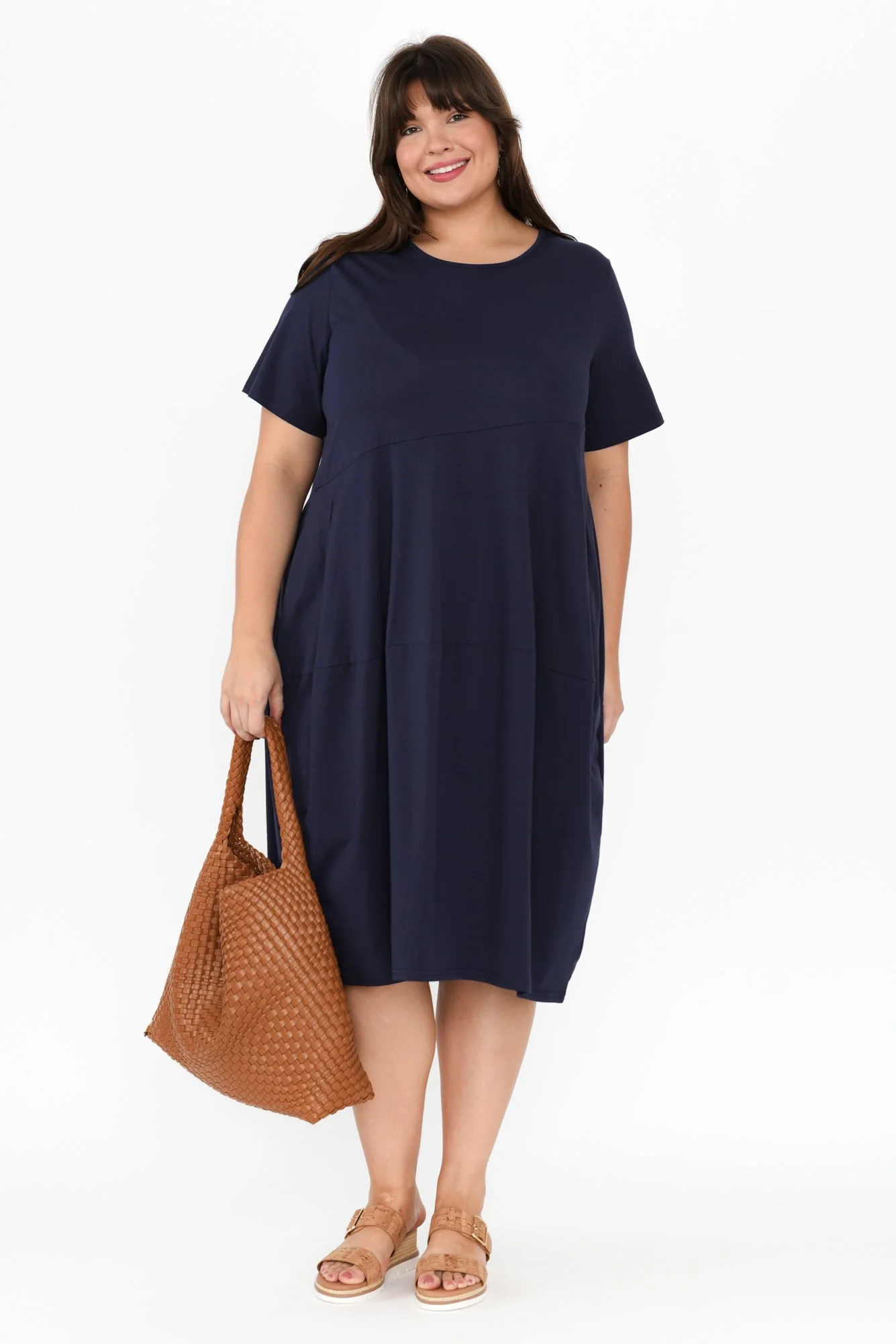 Morgan Indigo Diagonal Seam Dress - Image 9