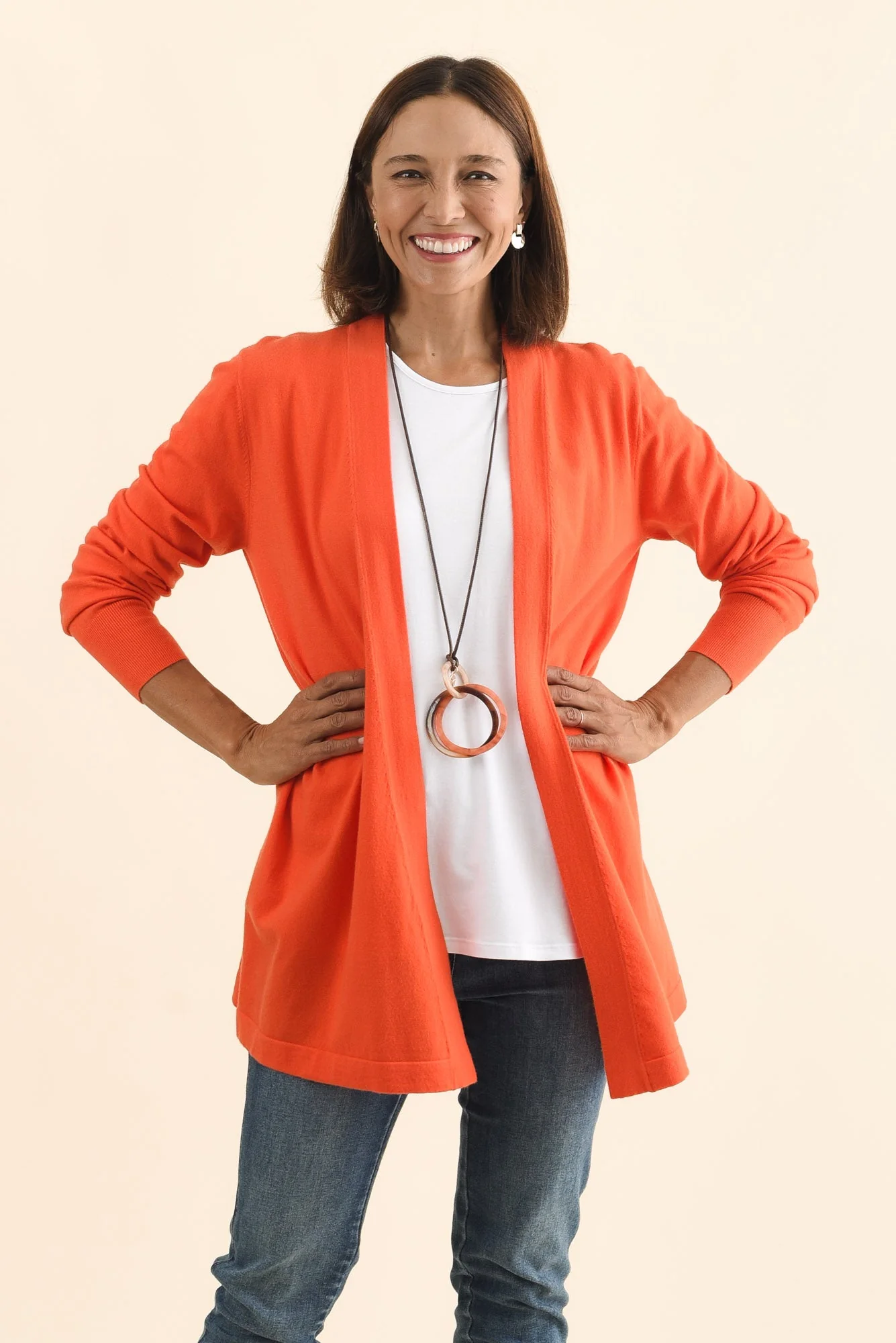 Morocco Orange Knit Cardigan