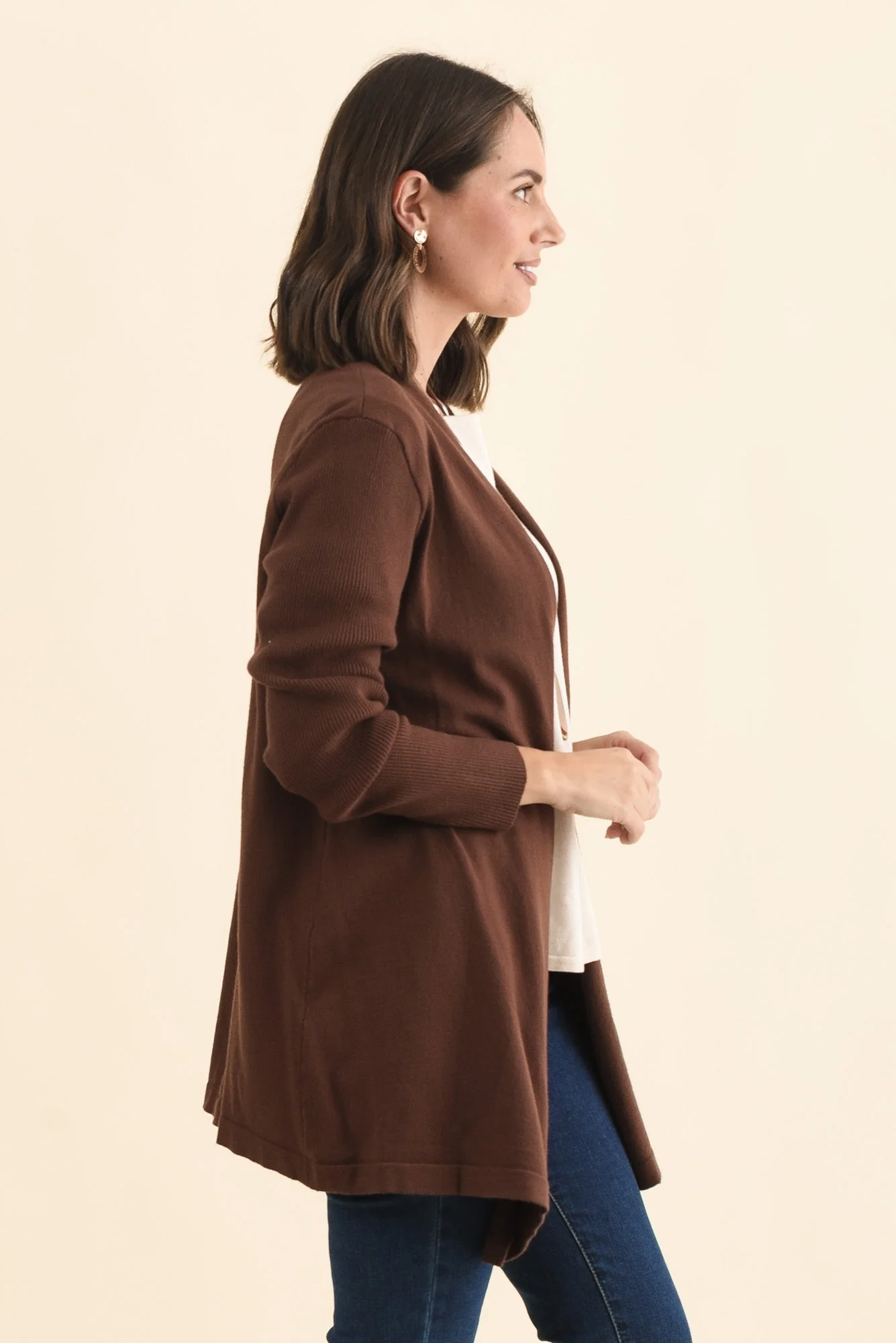 Mosley Chocolate Knit Cardigan - Image 3