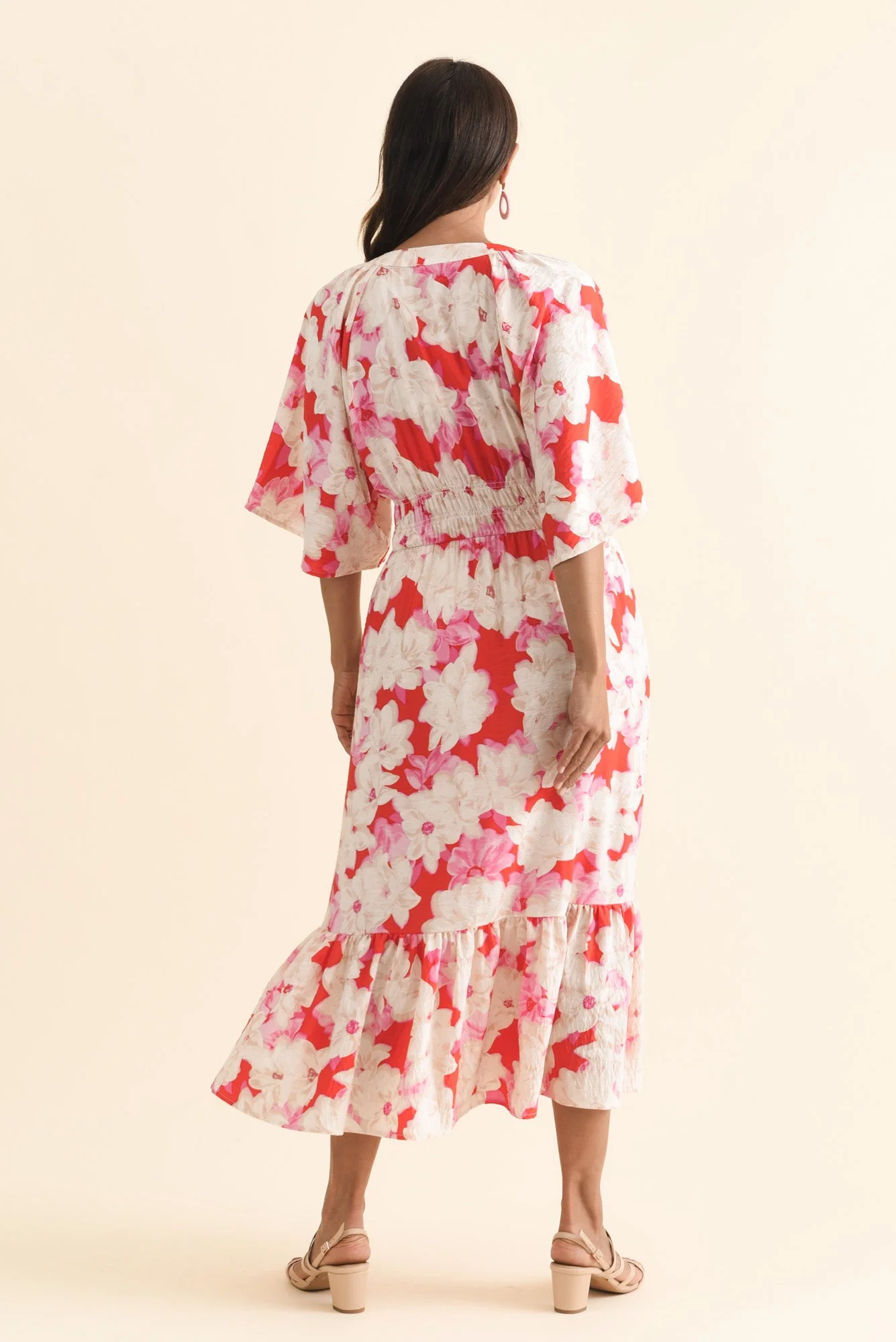 Moxie Red Floral Button Dress - Image 5