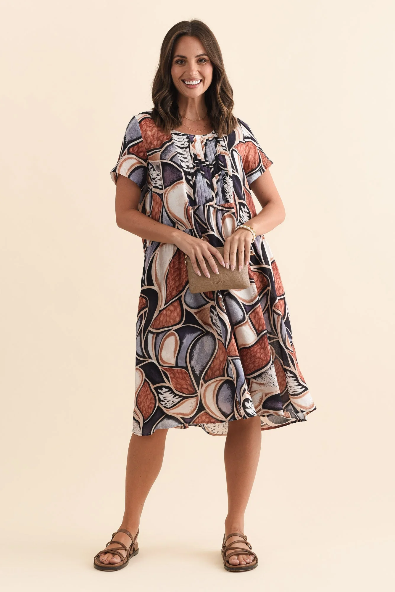 Murano Blue Abstract Cotton Dress