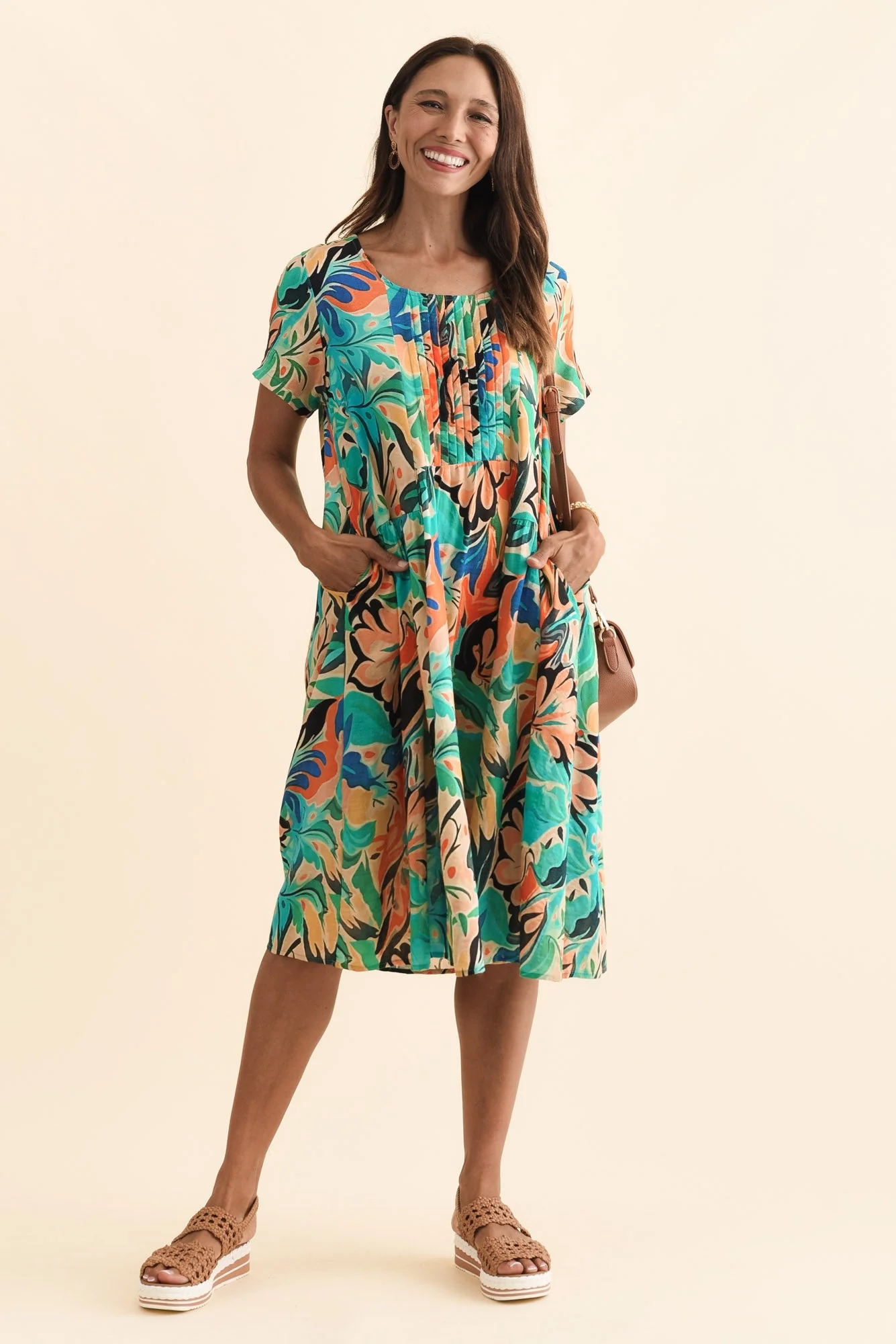 Murano Green Garden Cotton Dress - Image 2