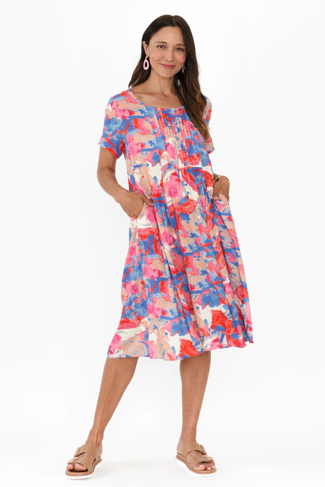 Murano Pink Watercolour Cotton Dress