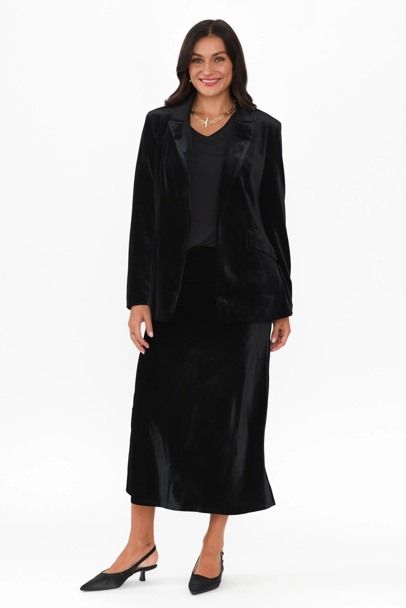 Mustang Sally Black Velvet Skirt - Image 2