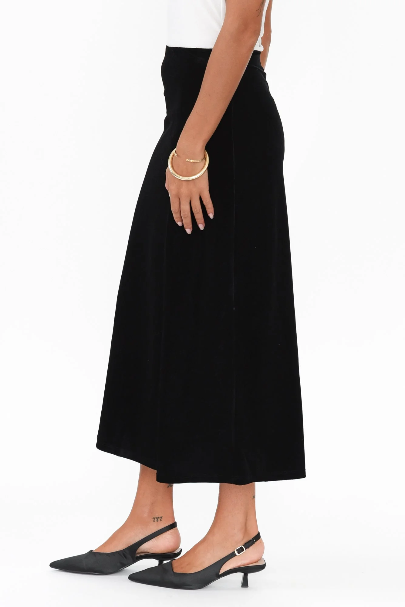 Mustang Sally Black Velvet Skirt - Image 3
