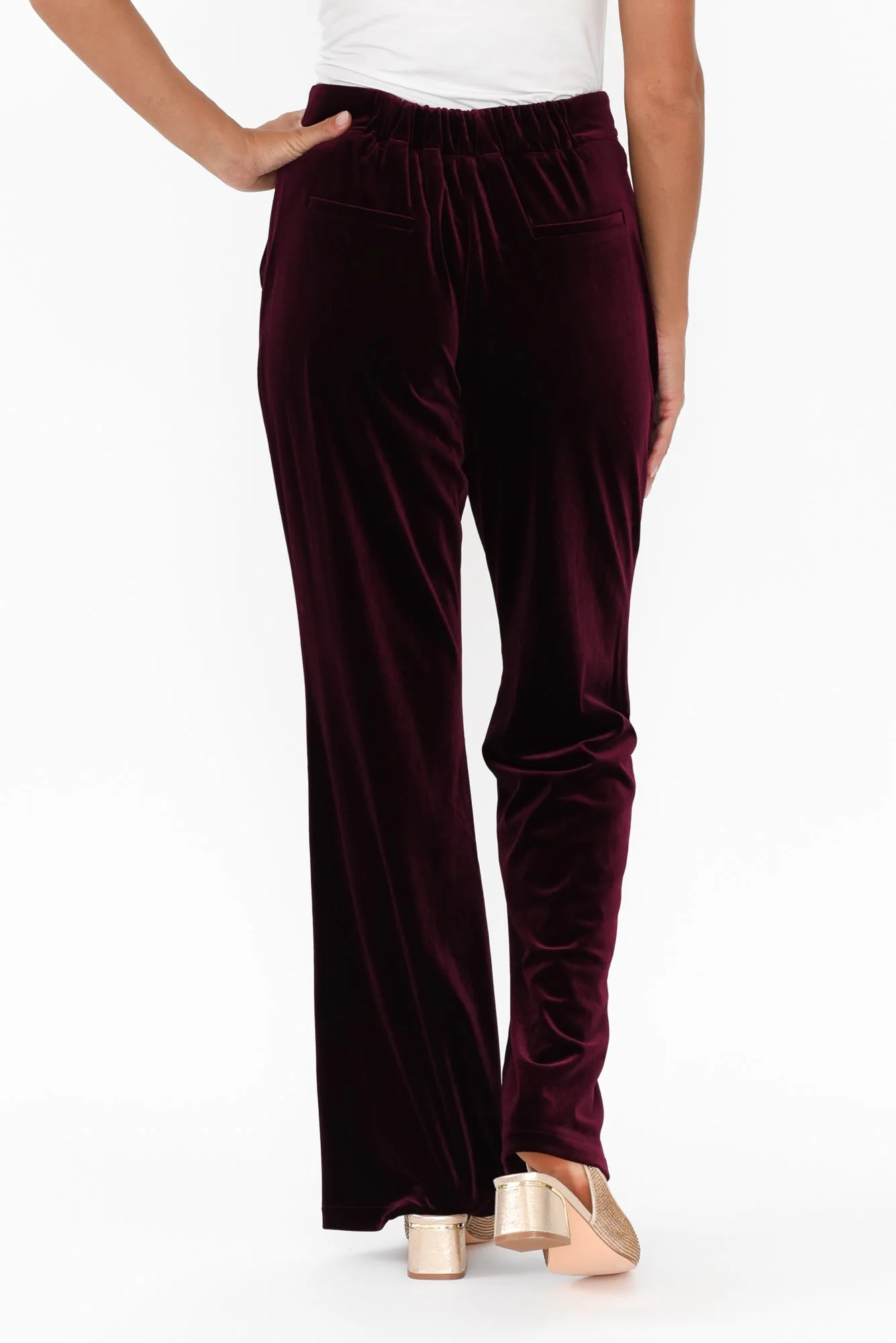 Mustang Sally Burgundy Velvet Pants - Image 4