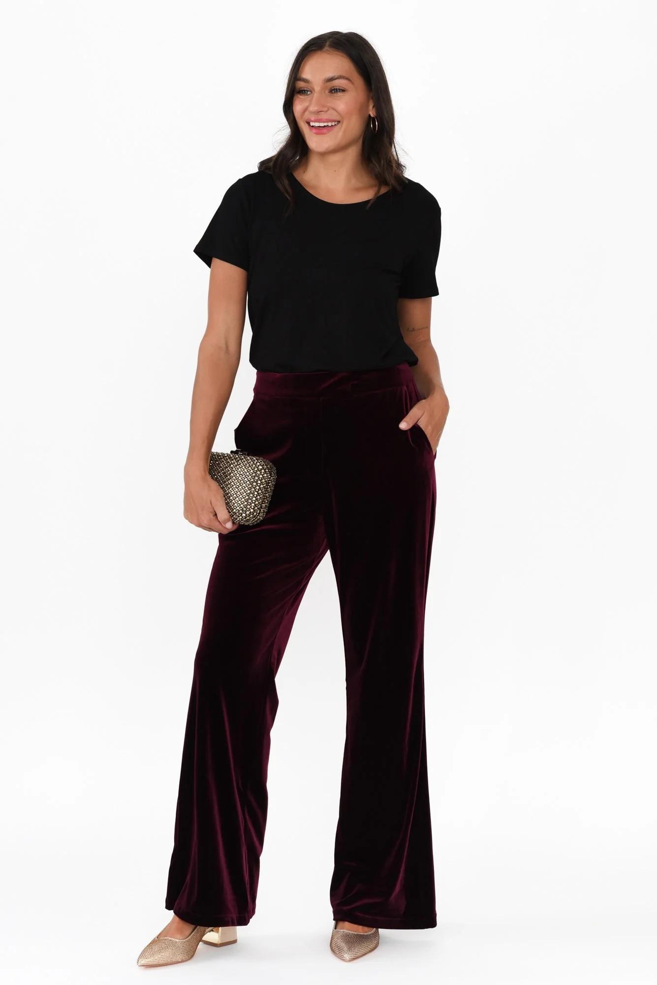 Mustang Sally Burgundy Velvet Pants - Image 6