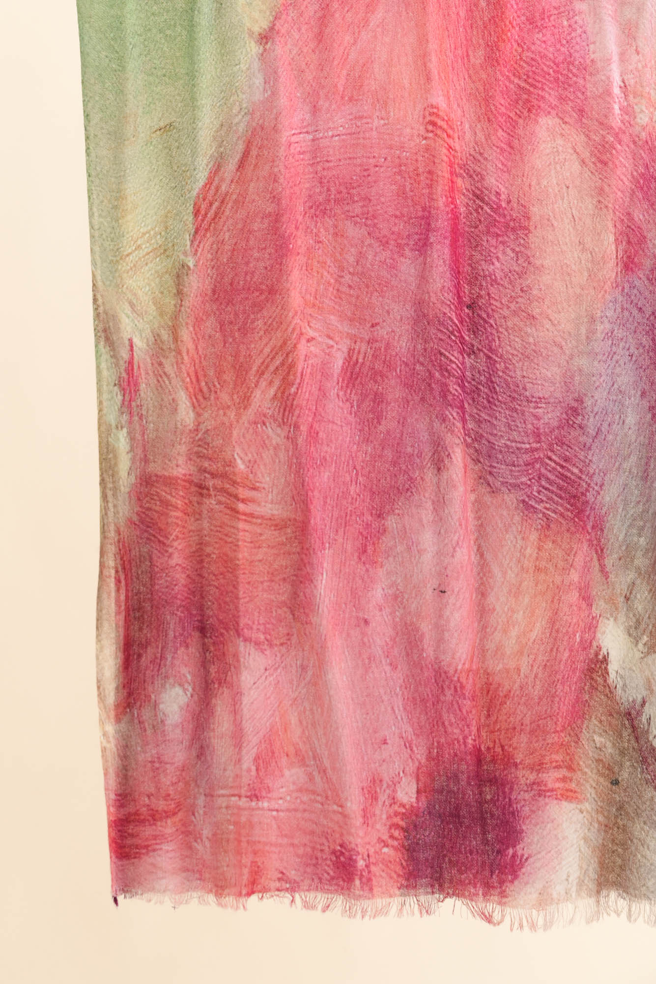 Nadia Pink Watercolour Merino Wool Scarf - Image 3