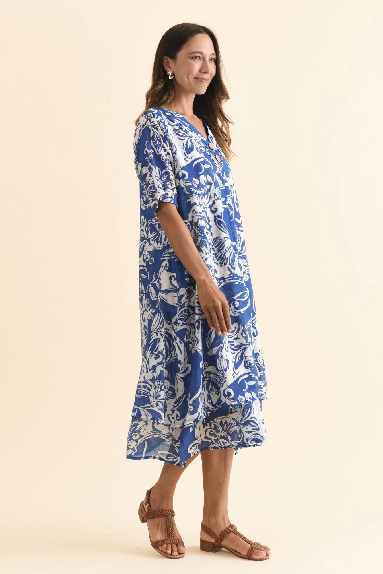 Nala Blue Abstract Layers Dress - Image 3
