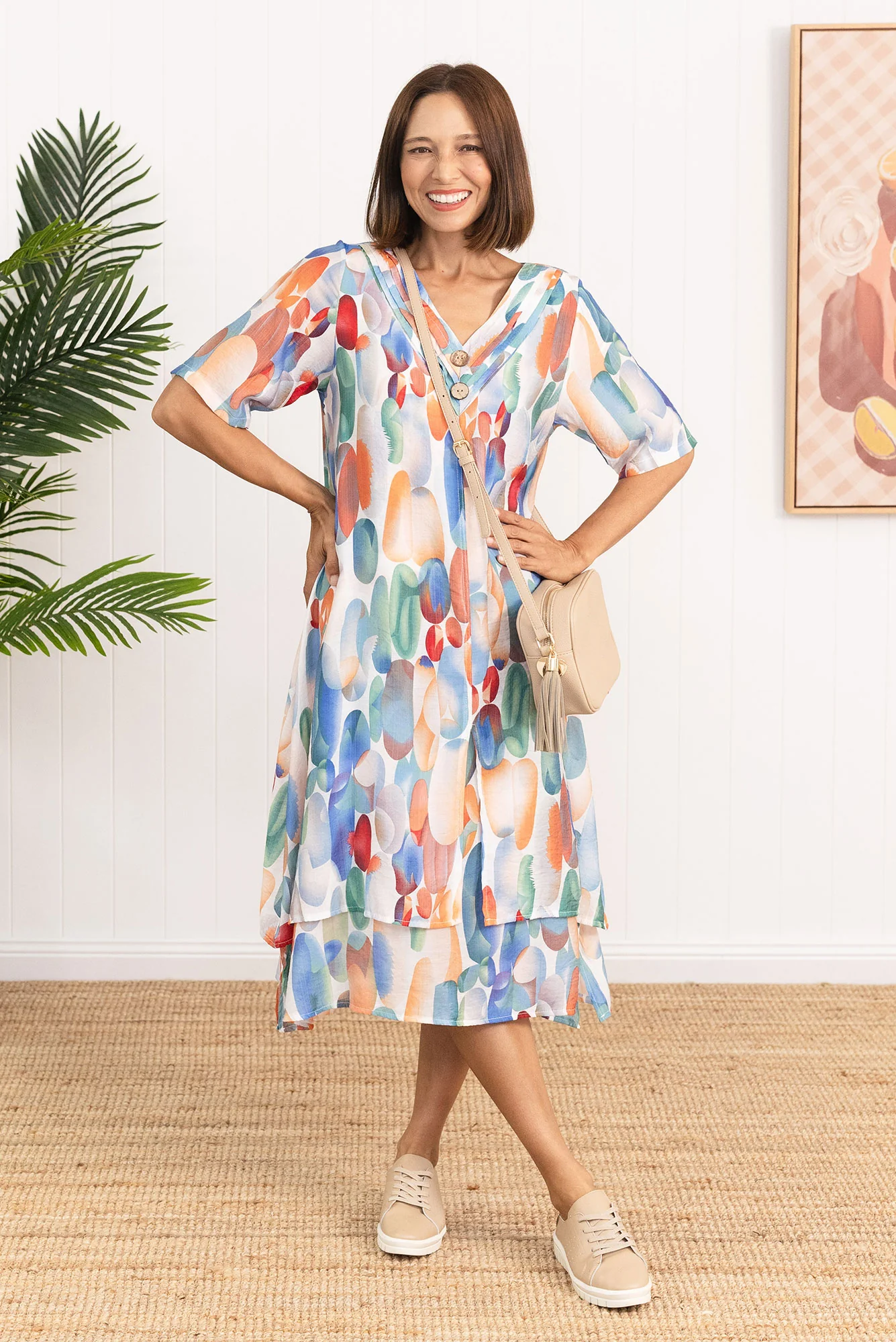 Nala Blue Circle Layers Dress