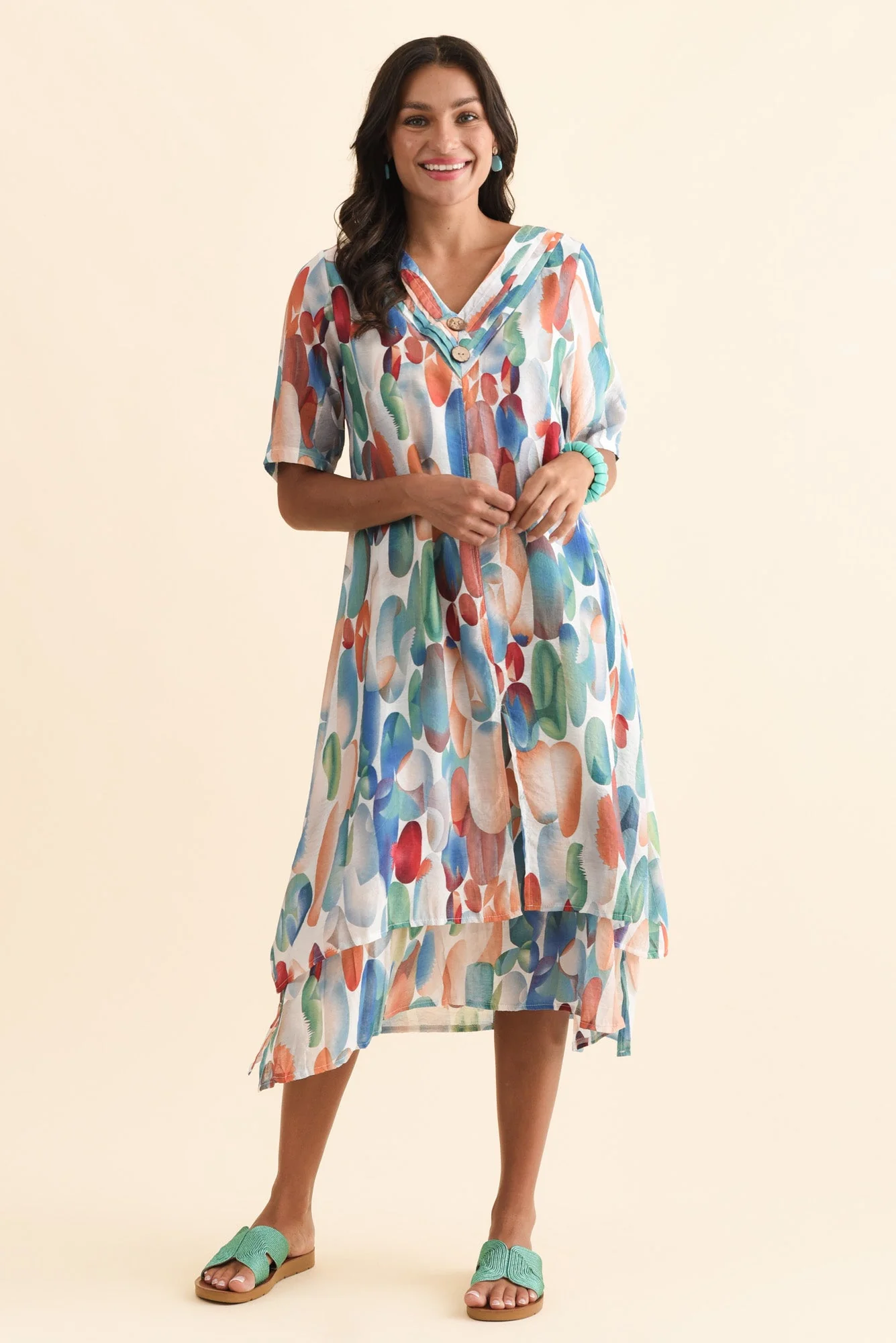 Nala Blue Circle Layers Dress - Image 2