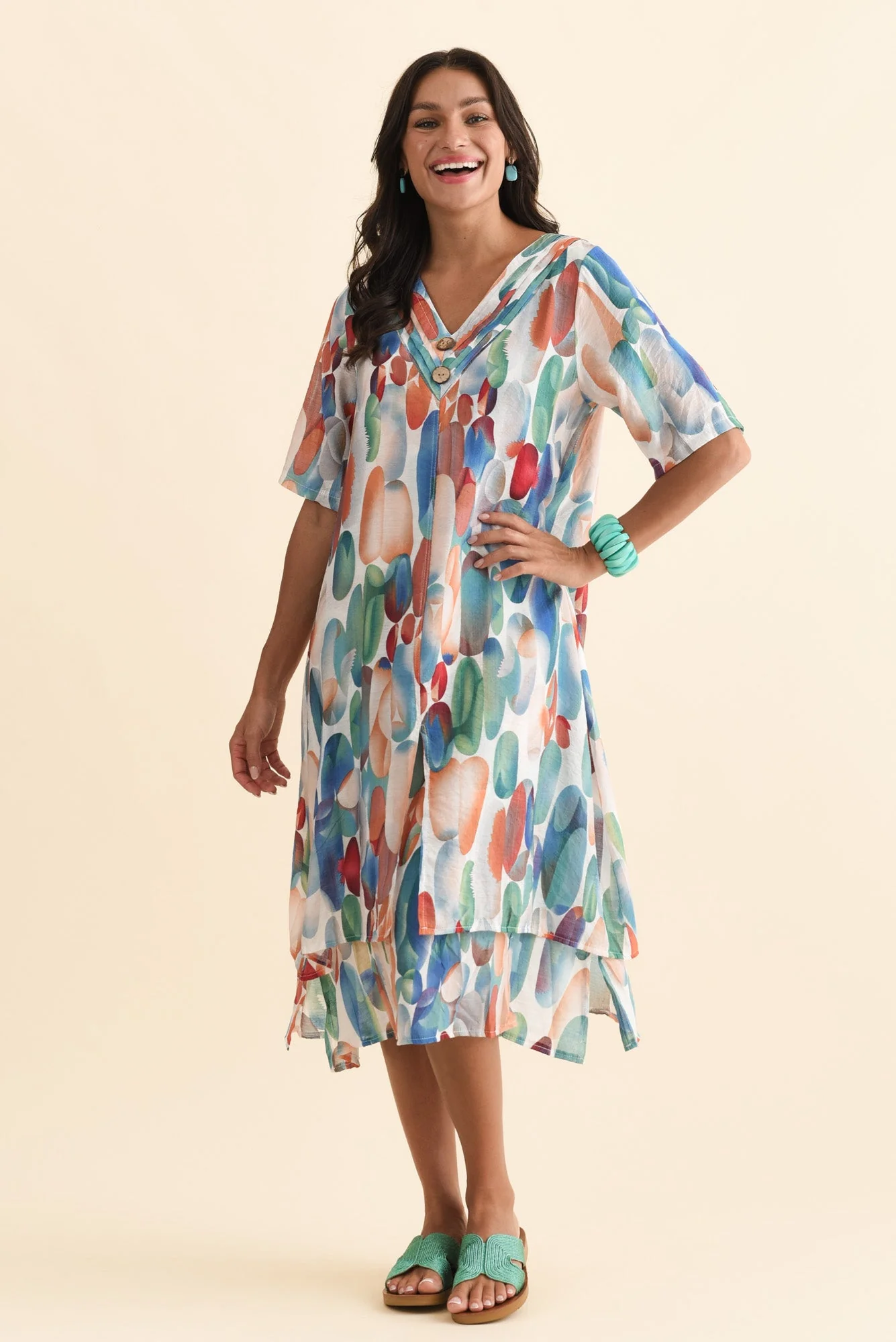 Nala Blue Circle Layers Dress - Image 3