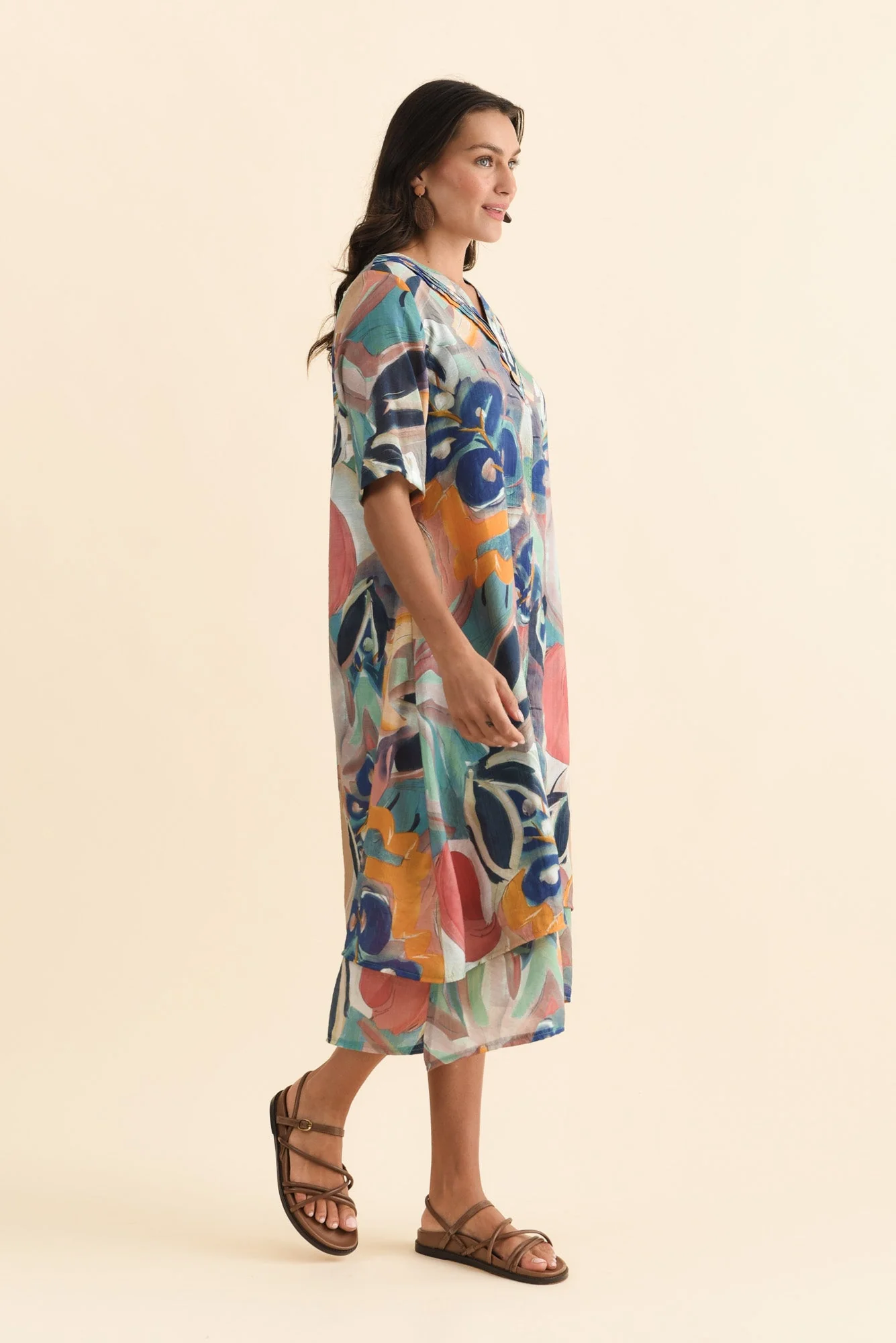Nala Blue Floral Layers Dress - Image 4