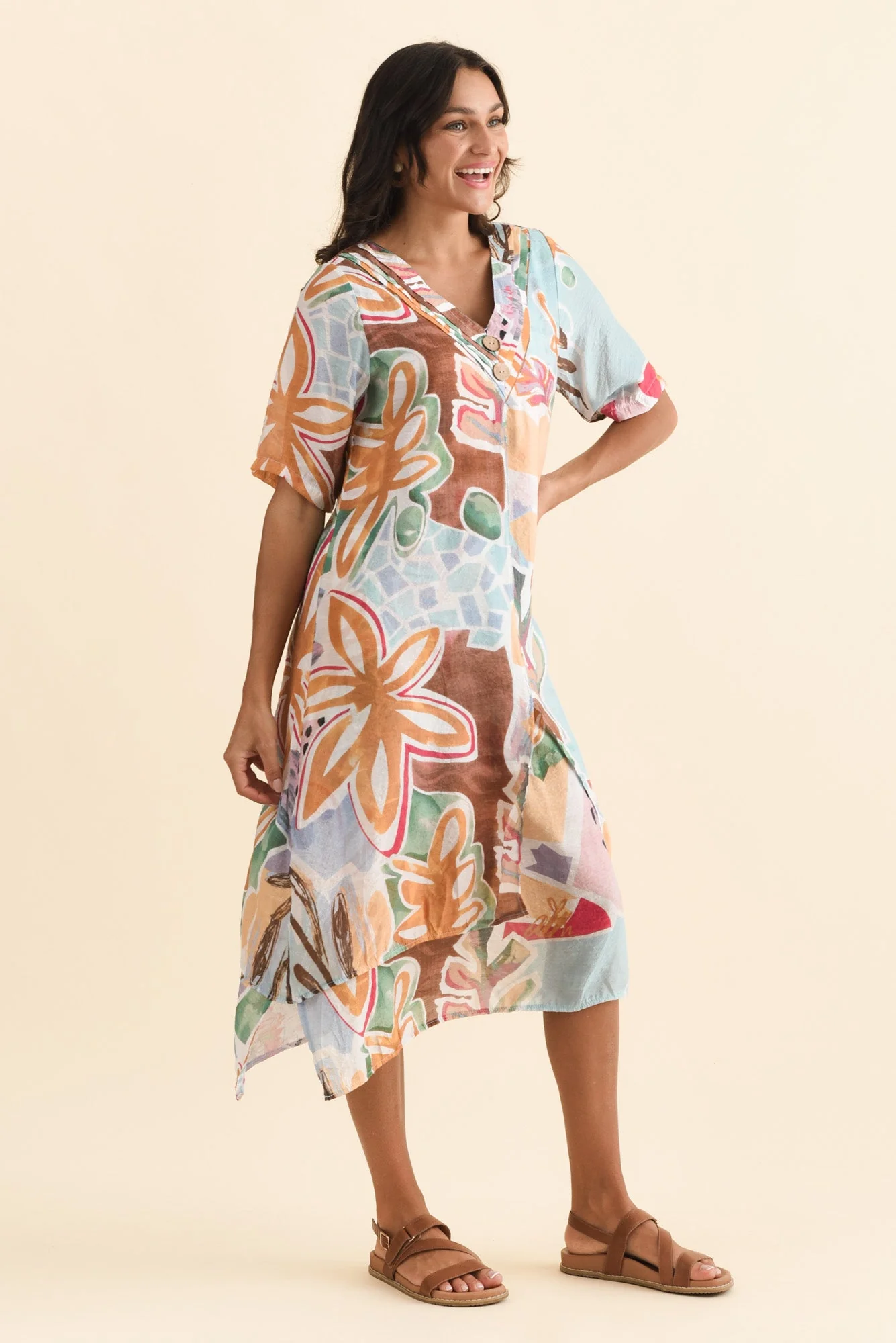 Nala Blue Flower Layers Dress - Image 3