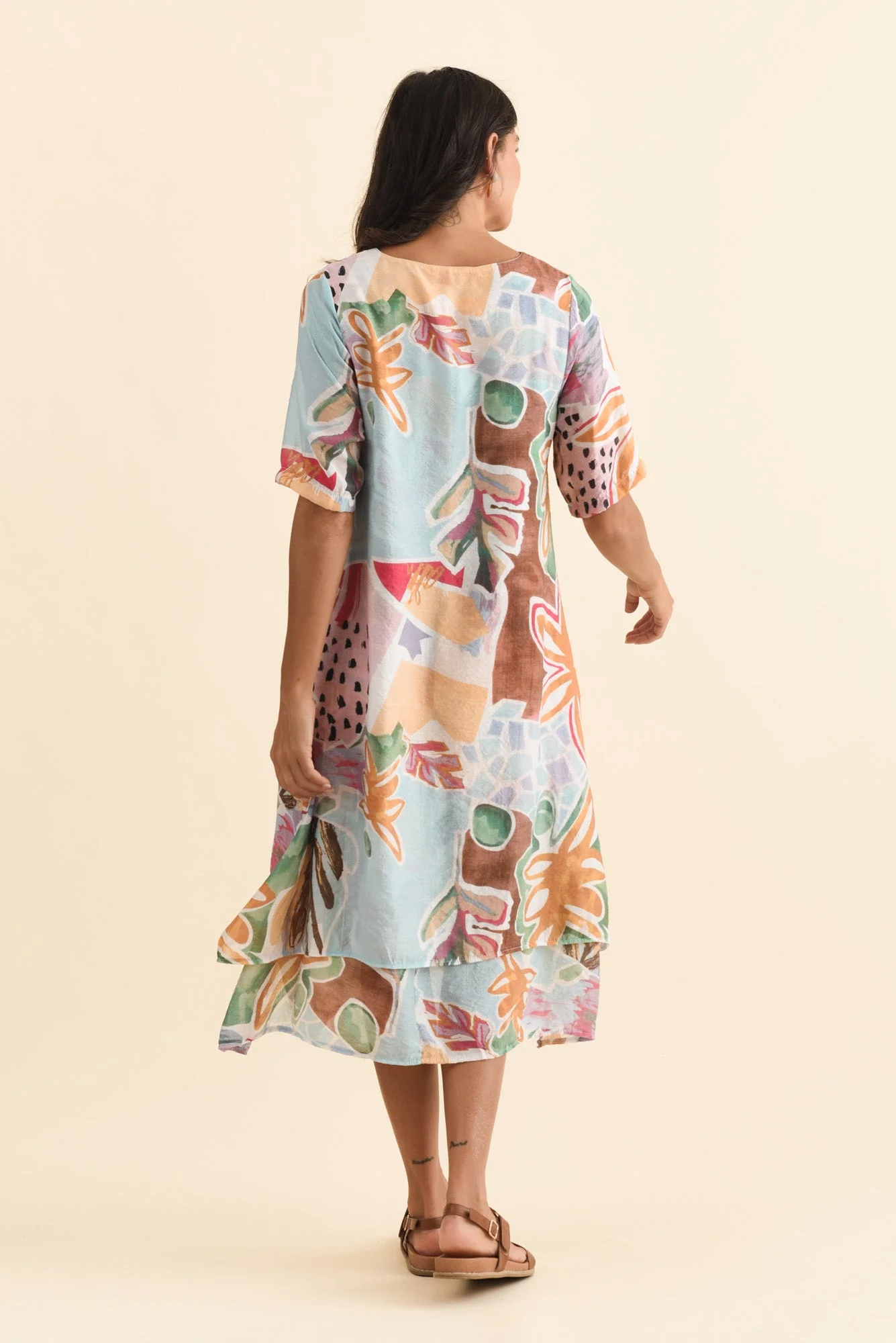 Nala Blue Flower Layers Dress - Image 4