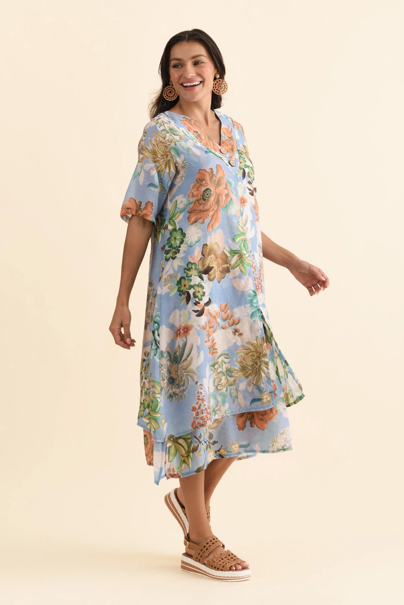 Nala Blue Garden Layers Dress - Image 3