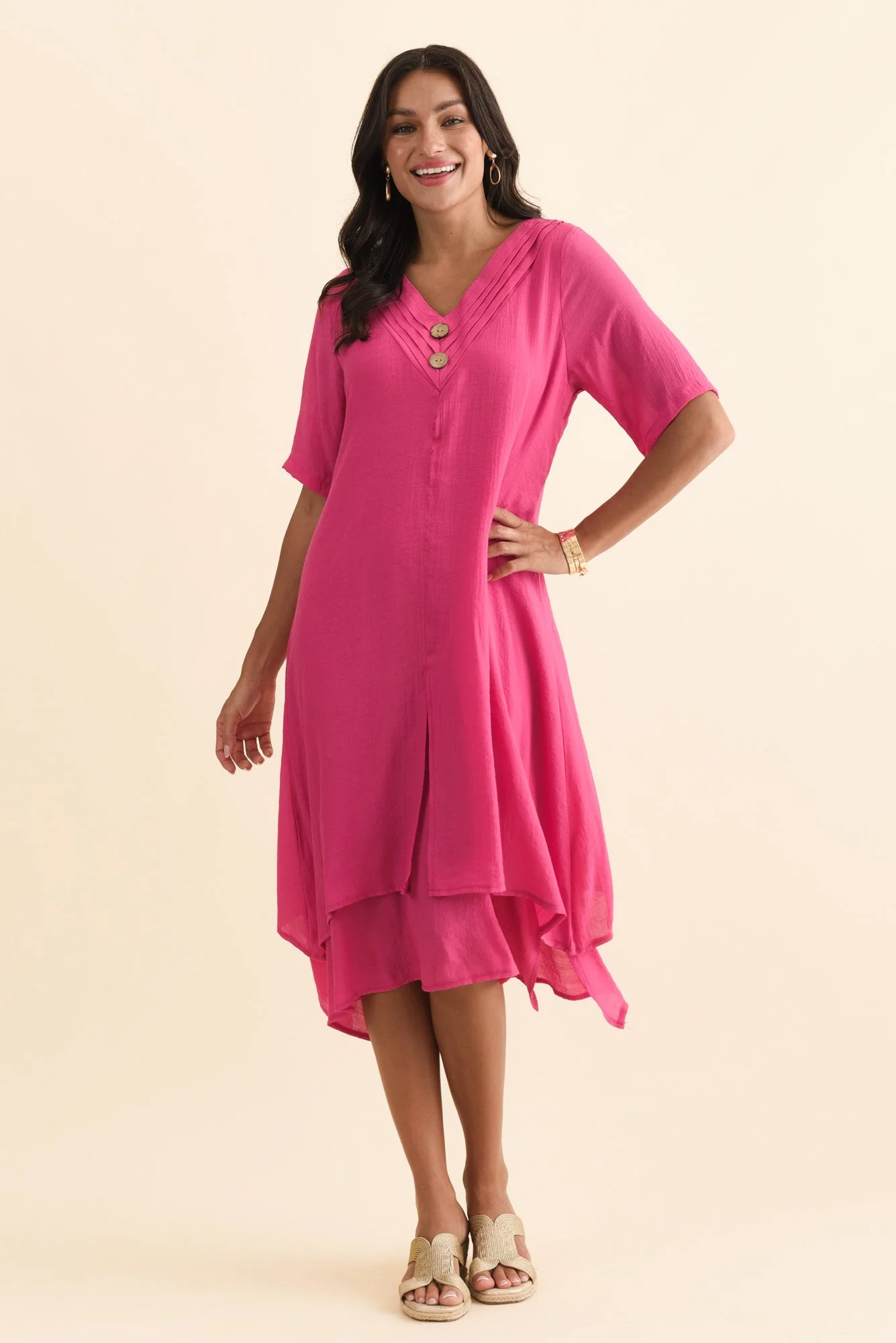 Nala Hot Pink Layers Dress - Image 2