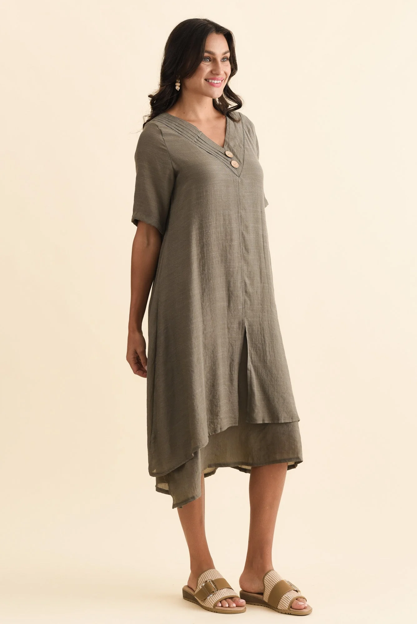 Nala Khaki Layers Dress - Image 4