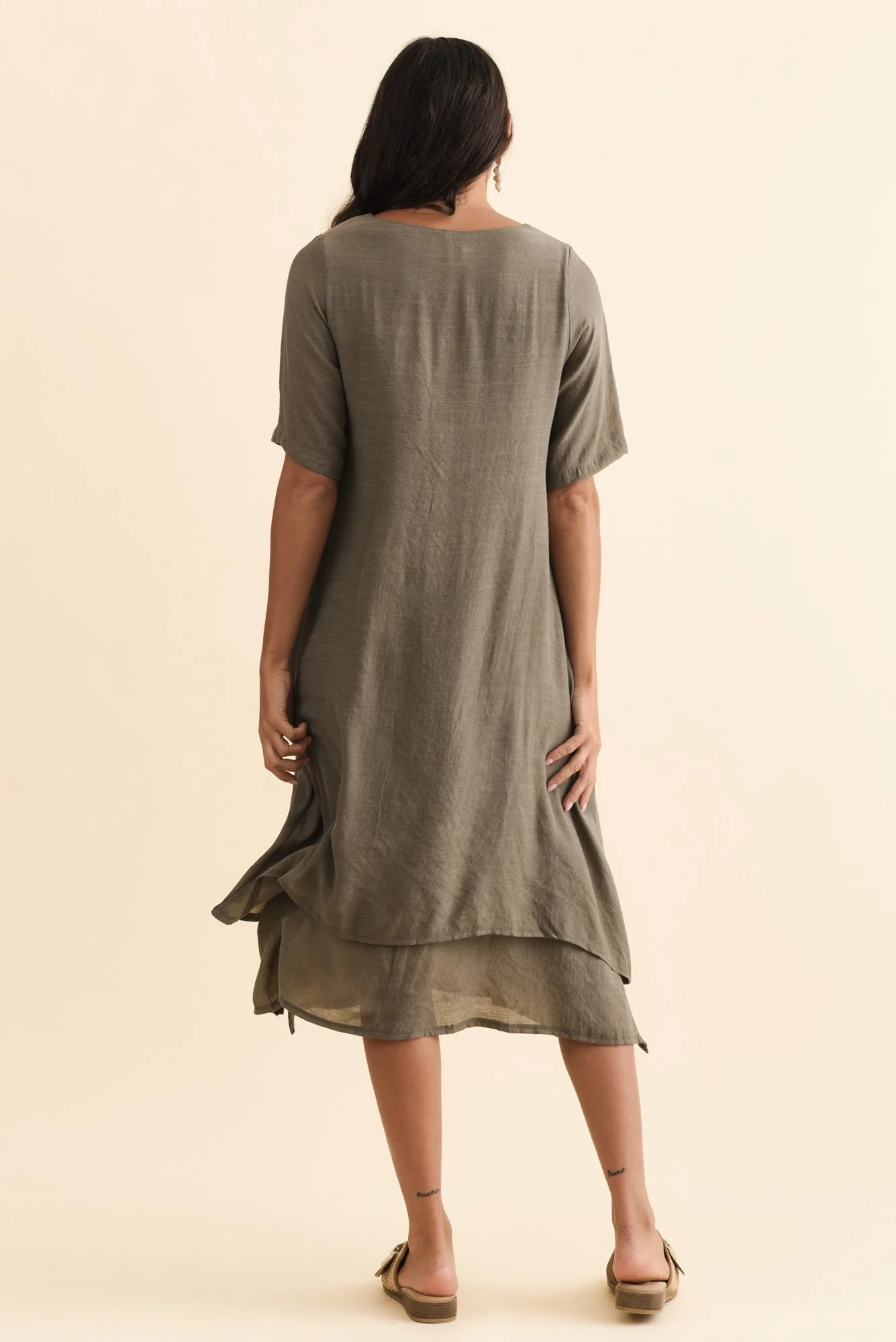 Nala Khaki Layers Dress - Image 5