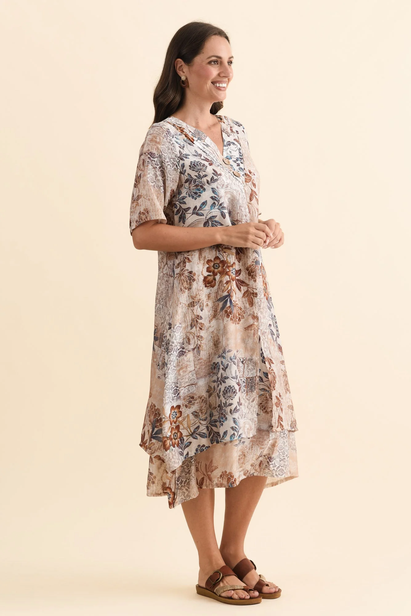 Nala Mocha Garden Layers Dress - Image 3