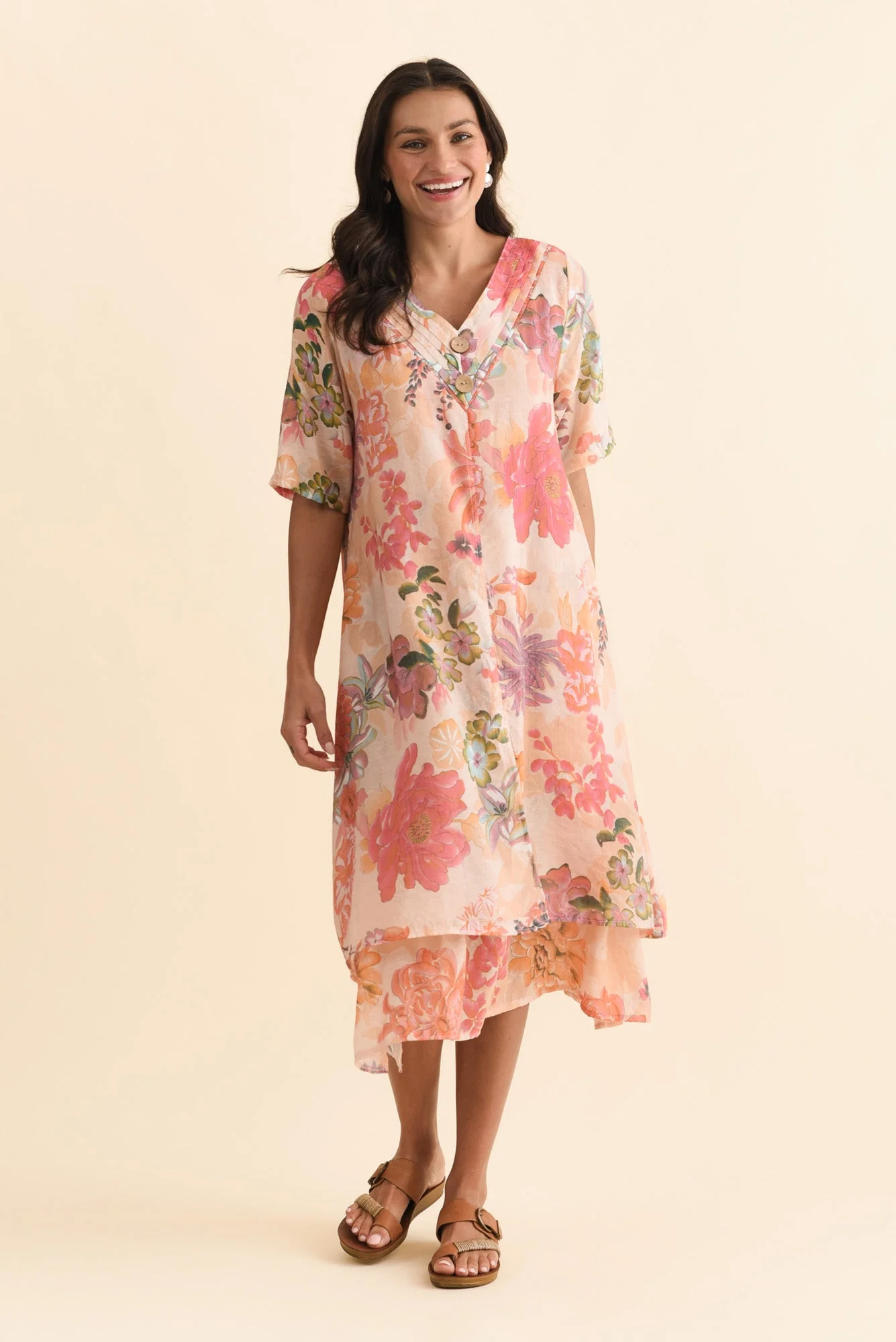 Nala Orange Garden Layers Dress