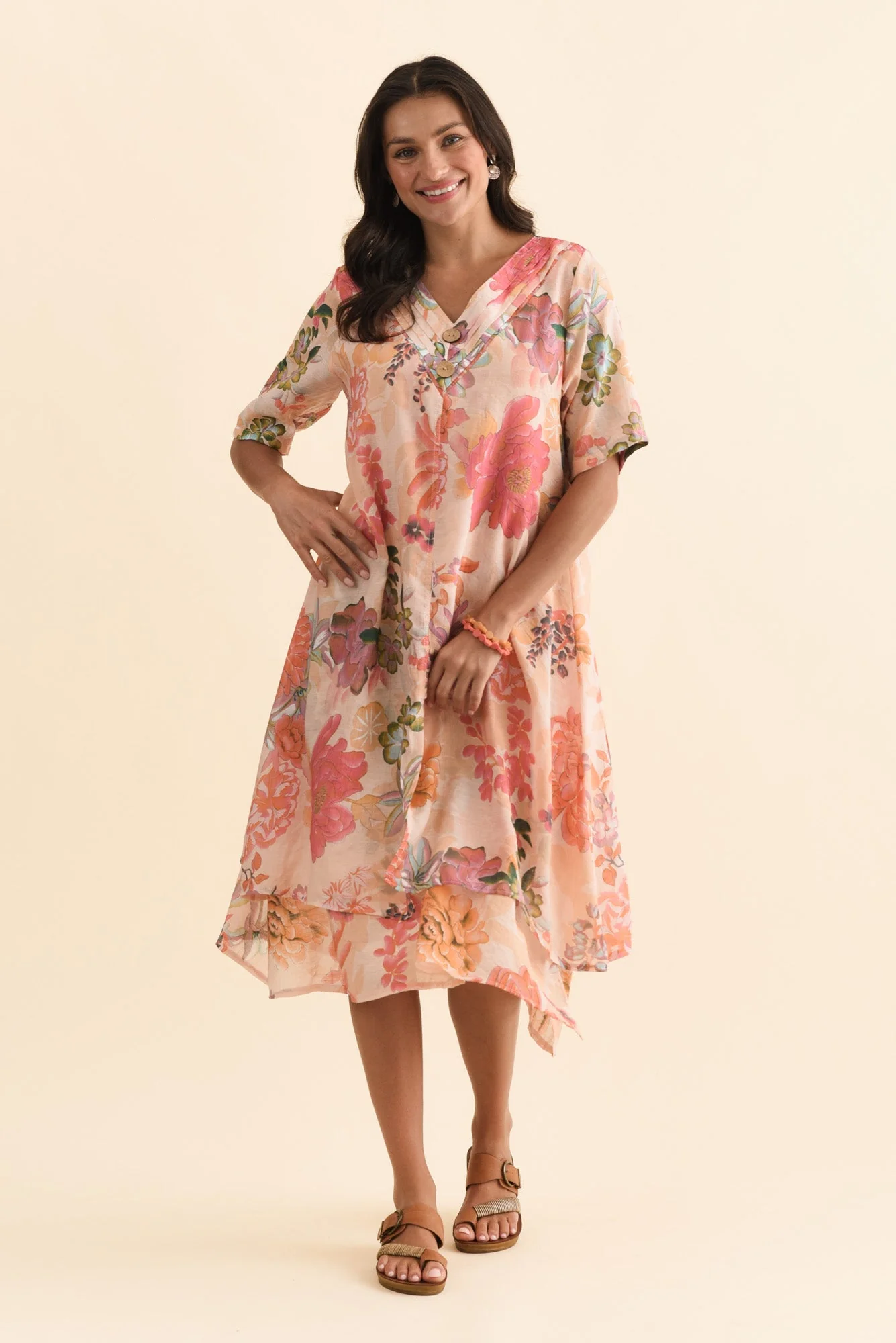 Nala Orange Garden Layers Dress - Image 2