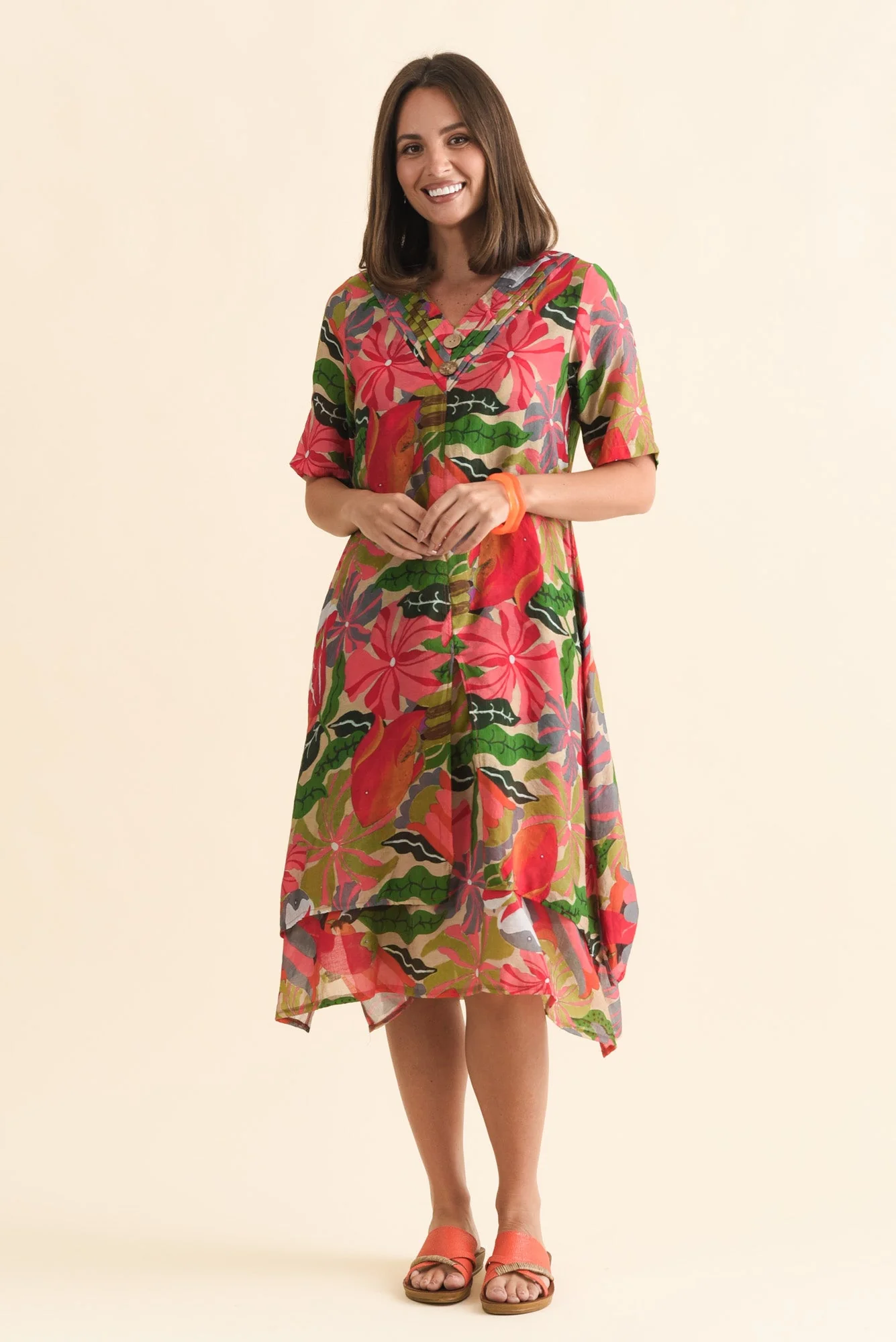 Nala Pink Hibiscus Layers Dress - Image 3