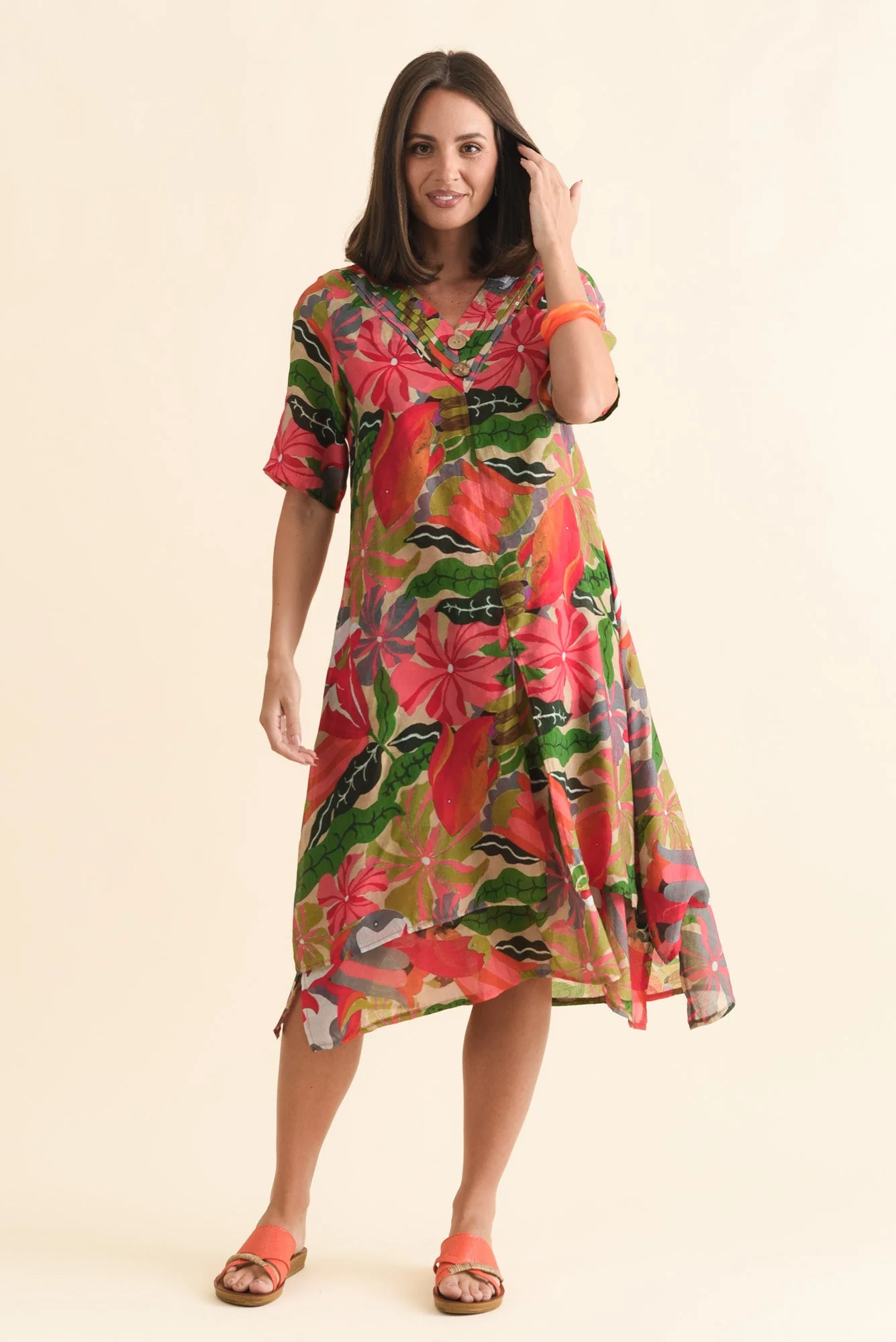 Nala Pink Hibiscus Layers Dress - Image 4