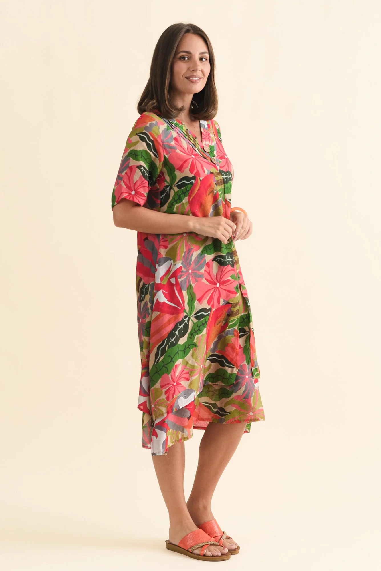 Nala Pink Hibiscus Layers Dress - Image 5