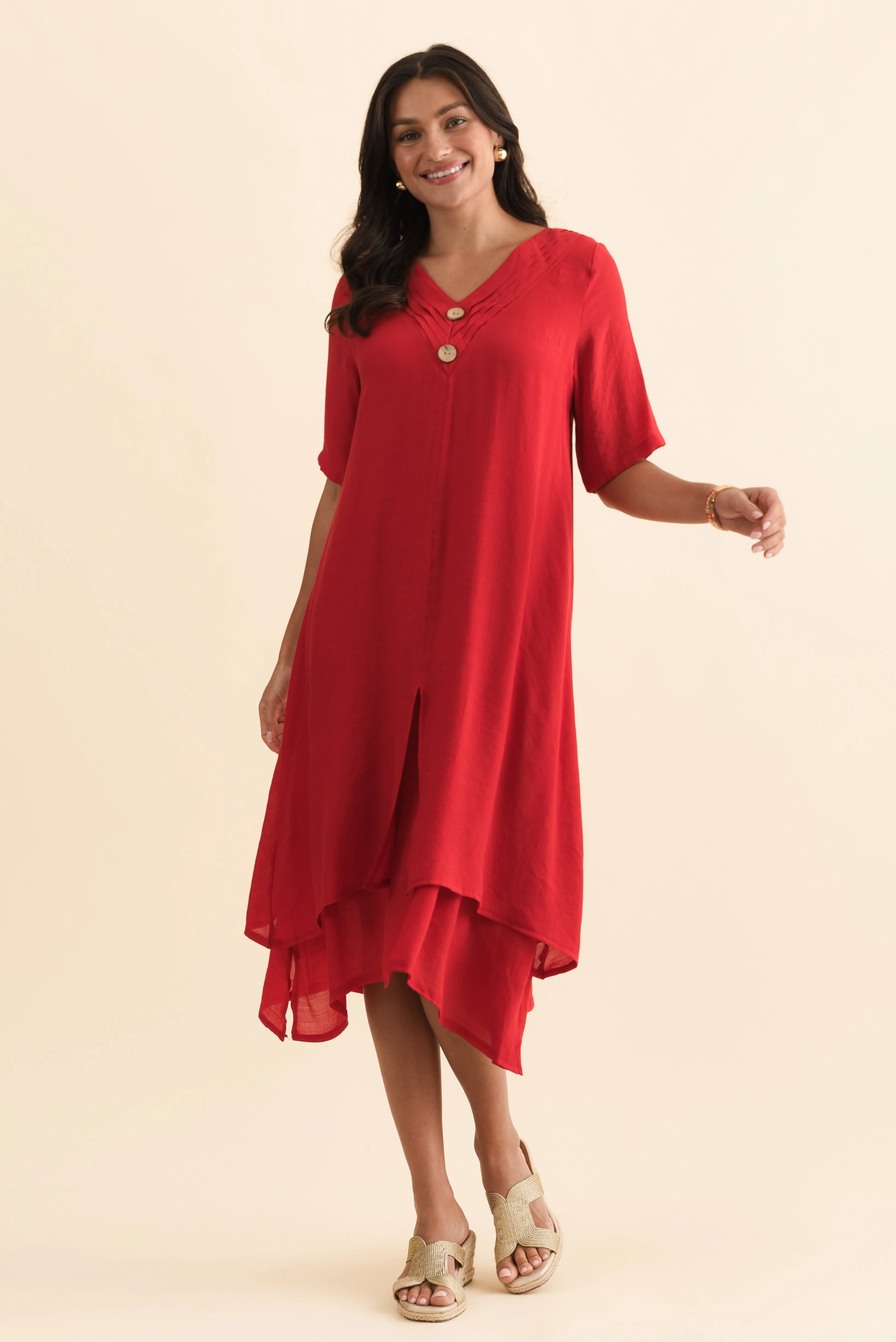 Nala Red Layers Dress