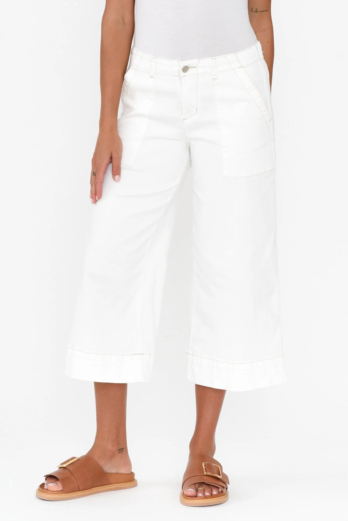Narcy Ivory Wide Leg Jeans - Image 2