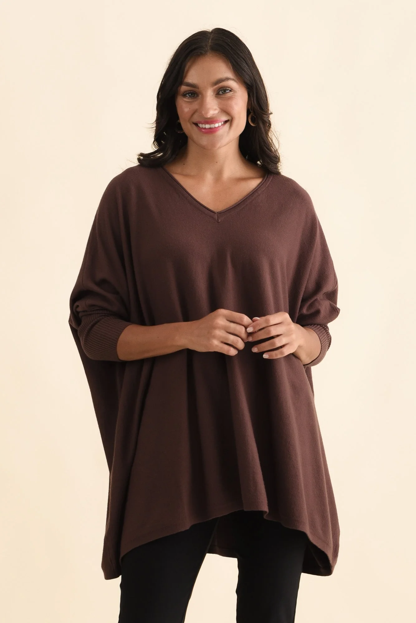 Nastia Brown Wool Blend Jumper - Image 2
